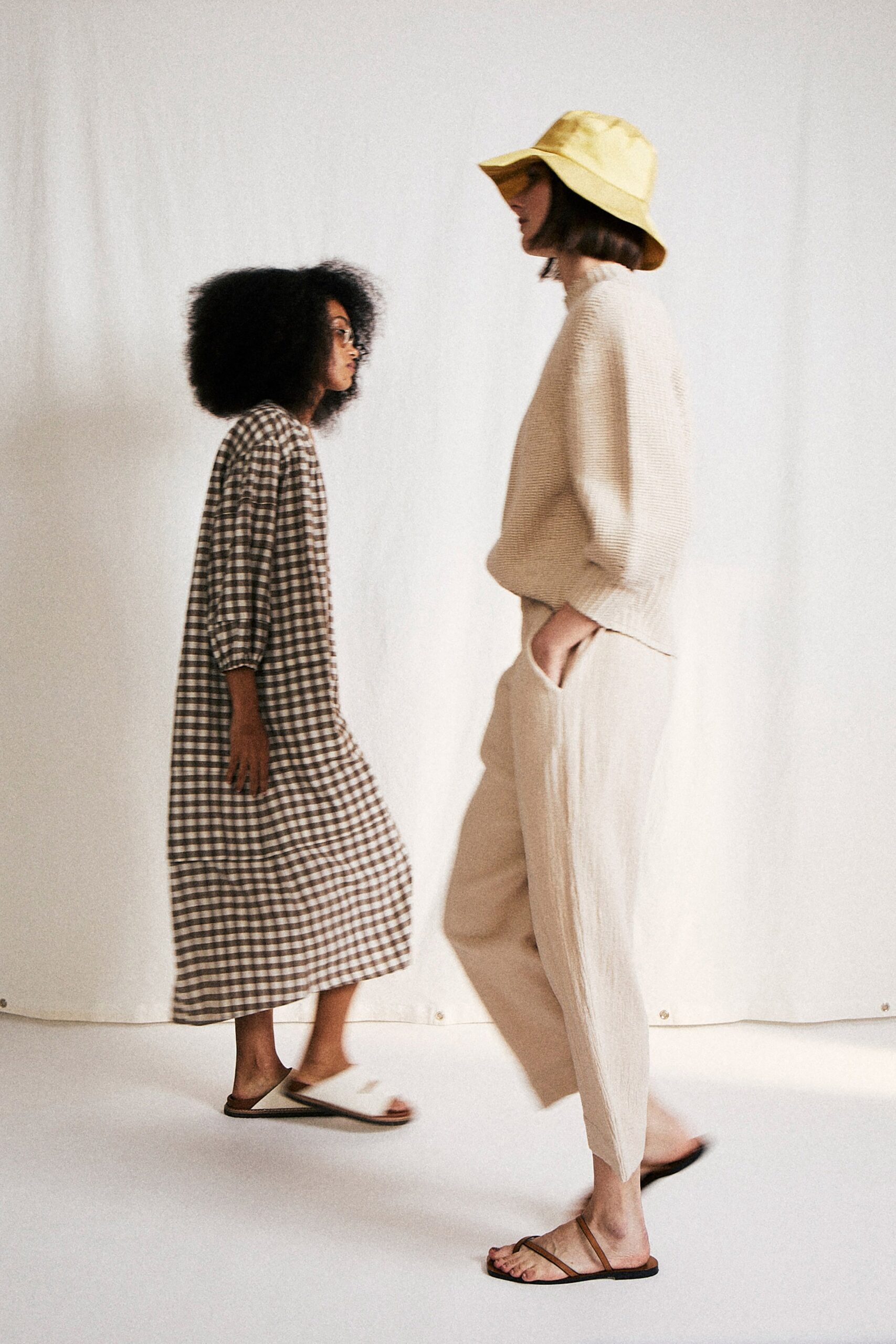 relaxed brown checked dress