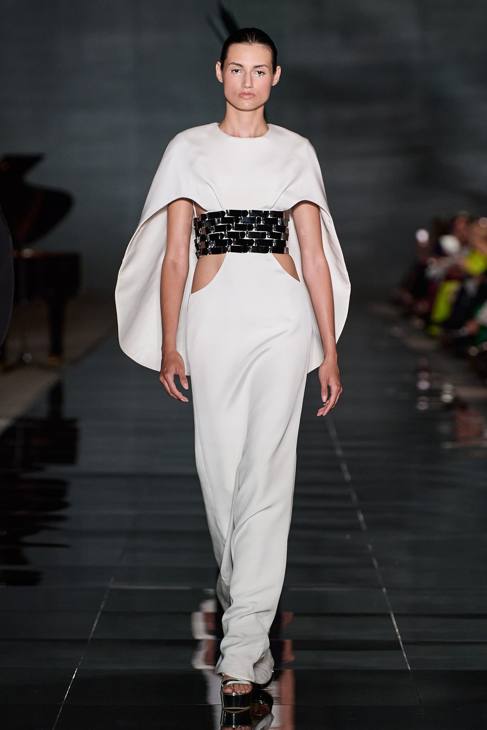 white silk fitted jumpsuit