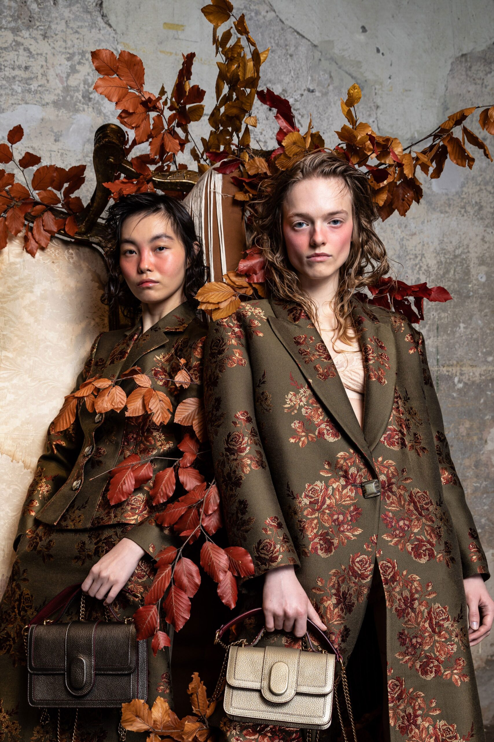 floral tailored blazers with bags