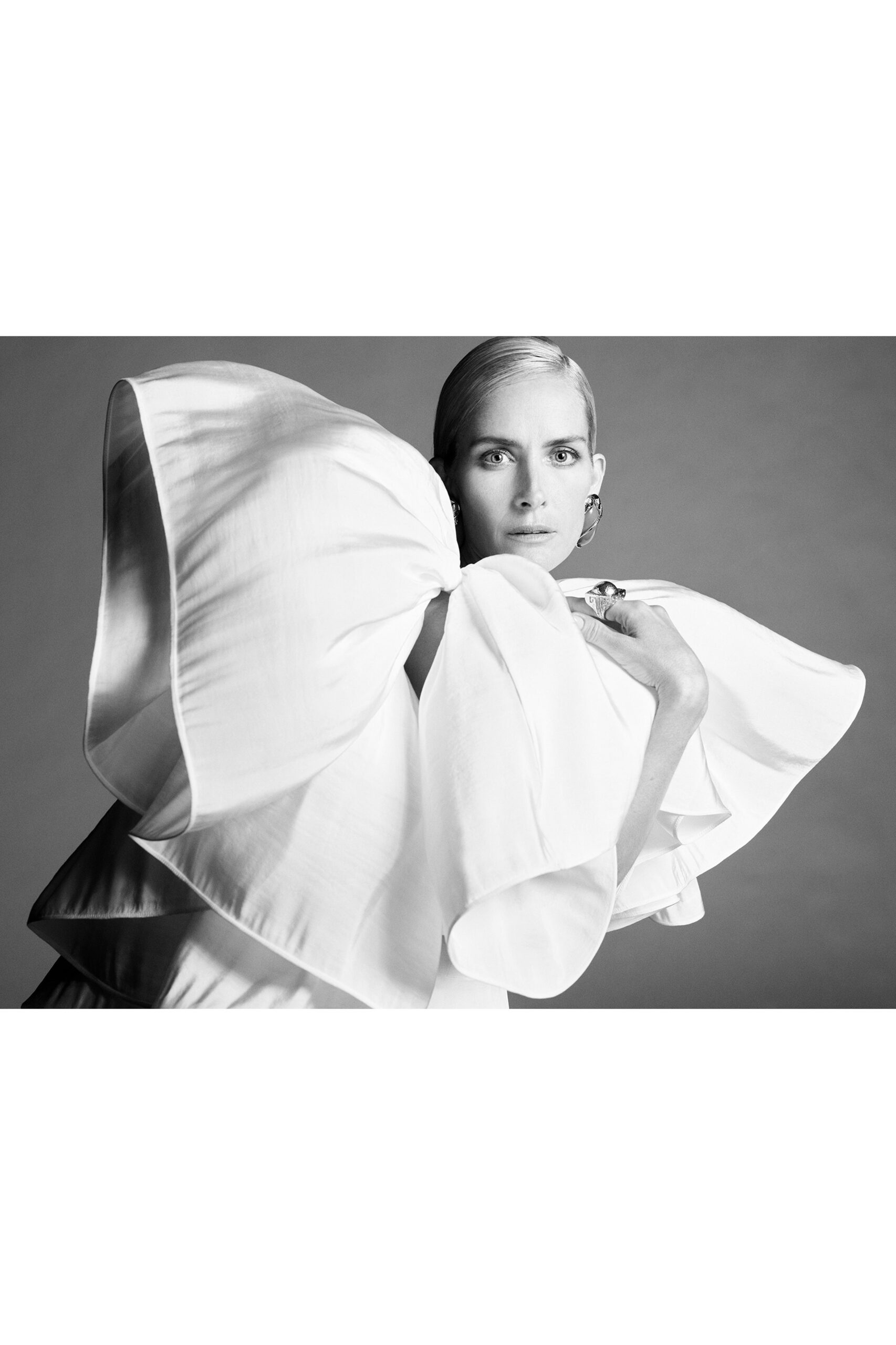 white silk fitted dress