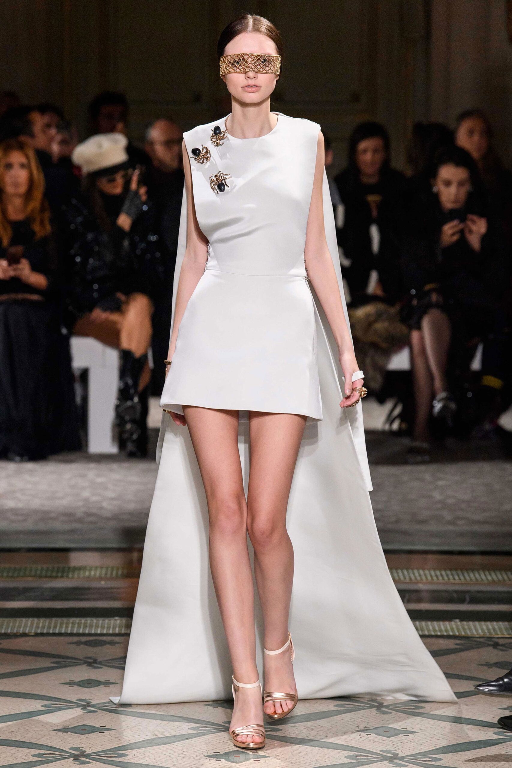 white fitted asymmetric dress