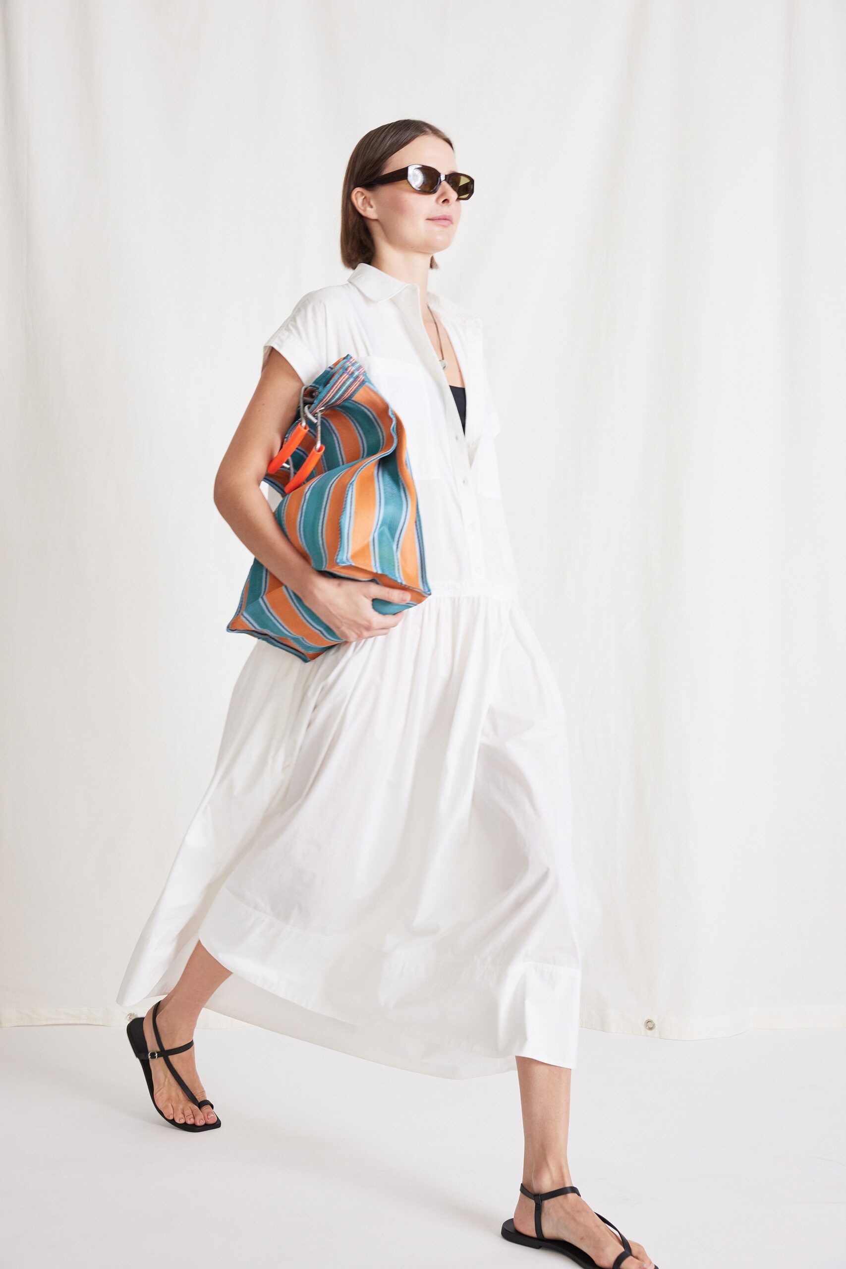 white relaxed tiered dress