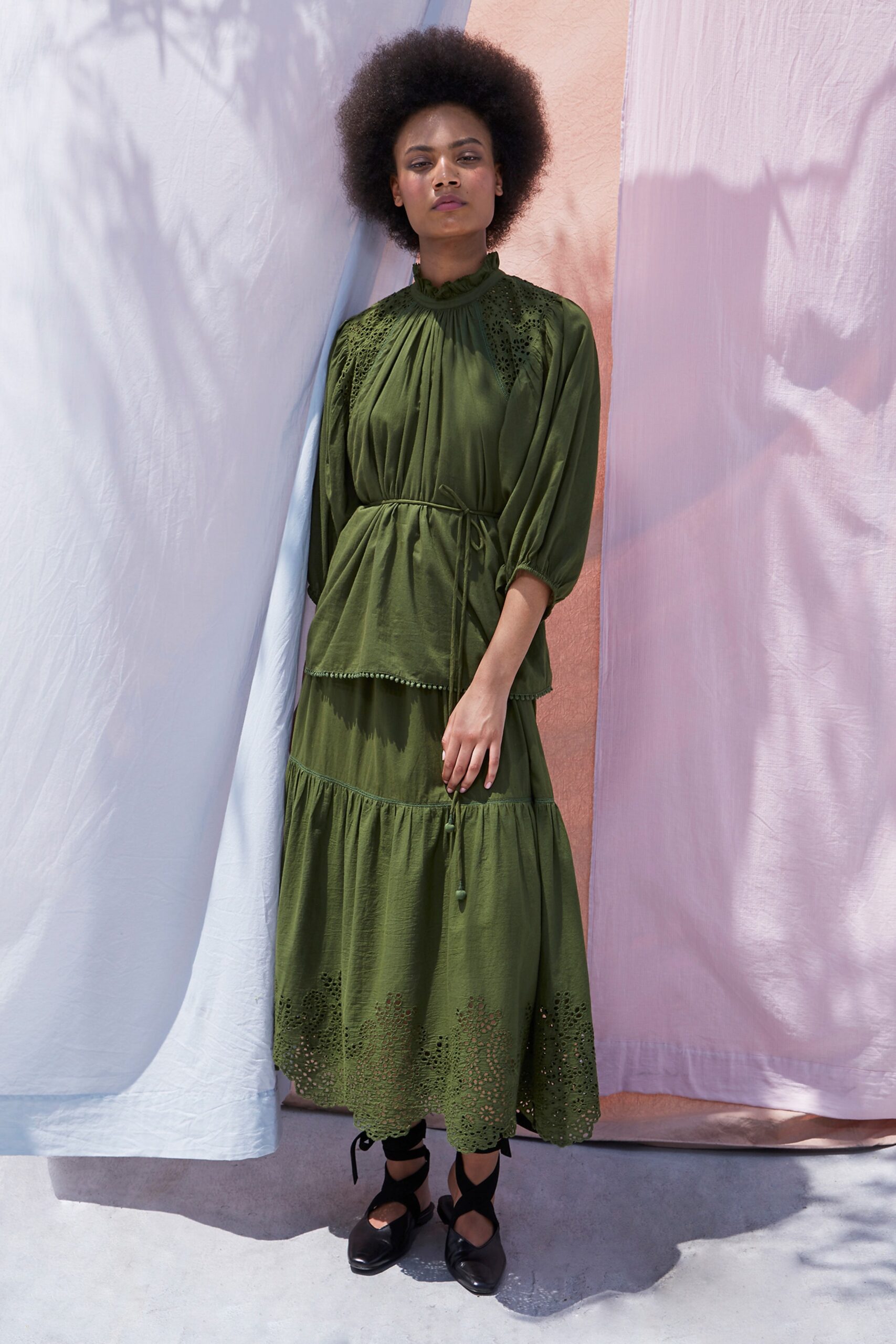 green relaxed maxi dress