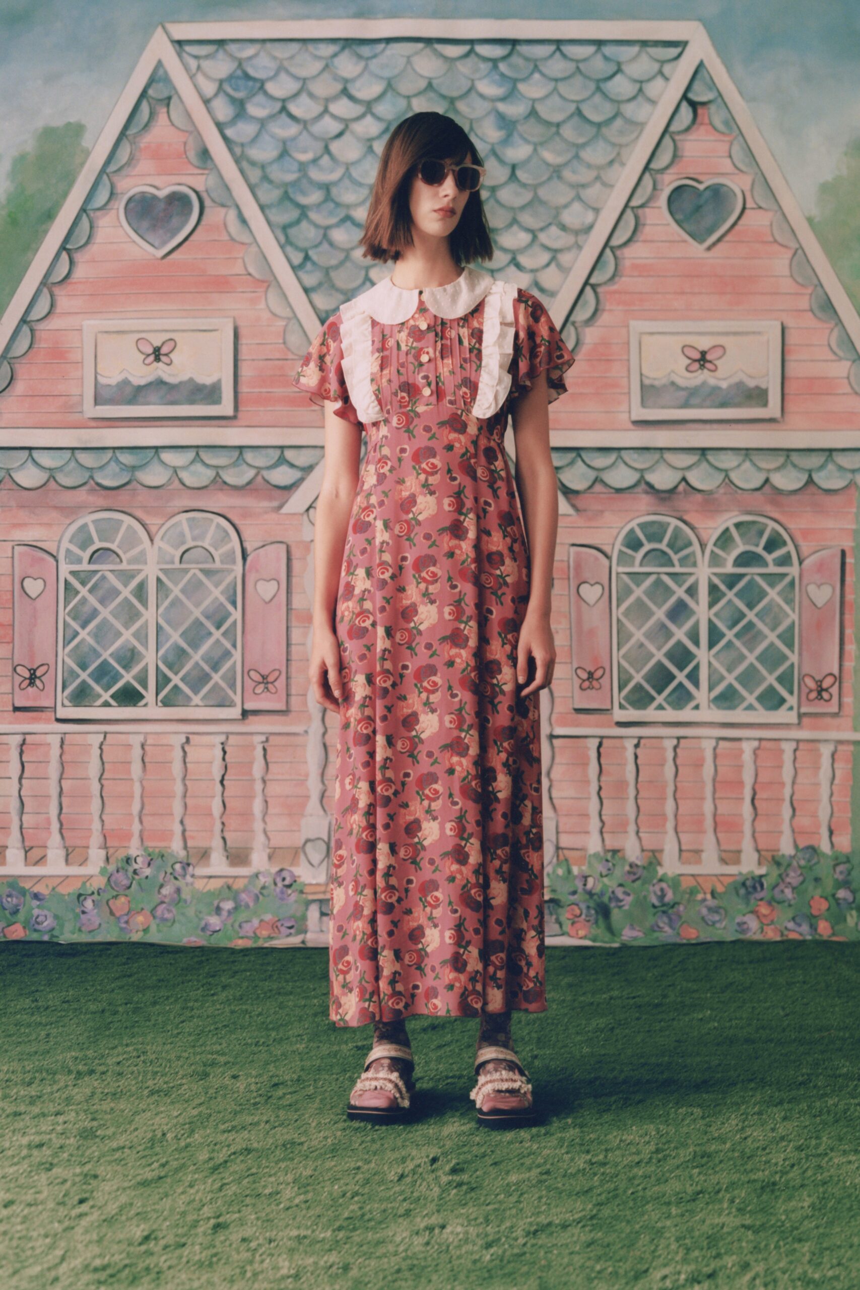 floral pink maxi dress