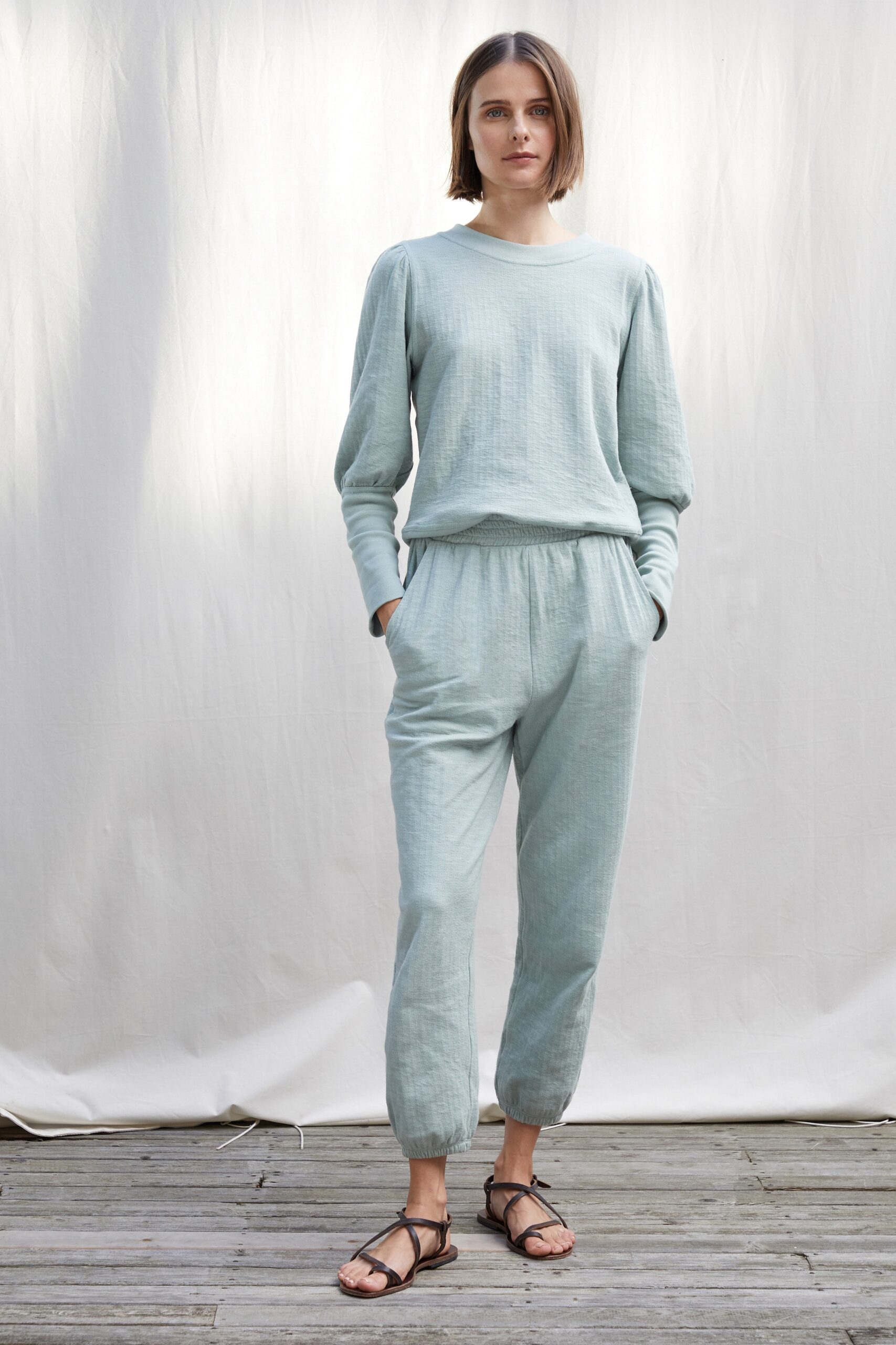 relaxed blue cotton outfit