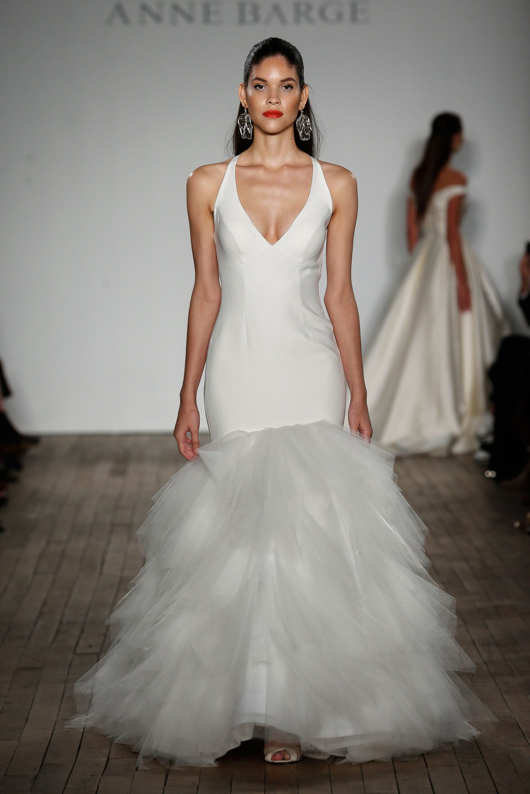 white fitted sleeveless gown
