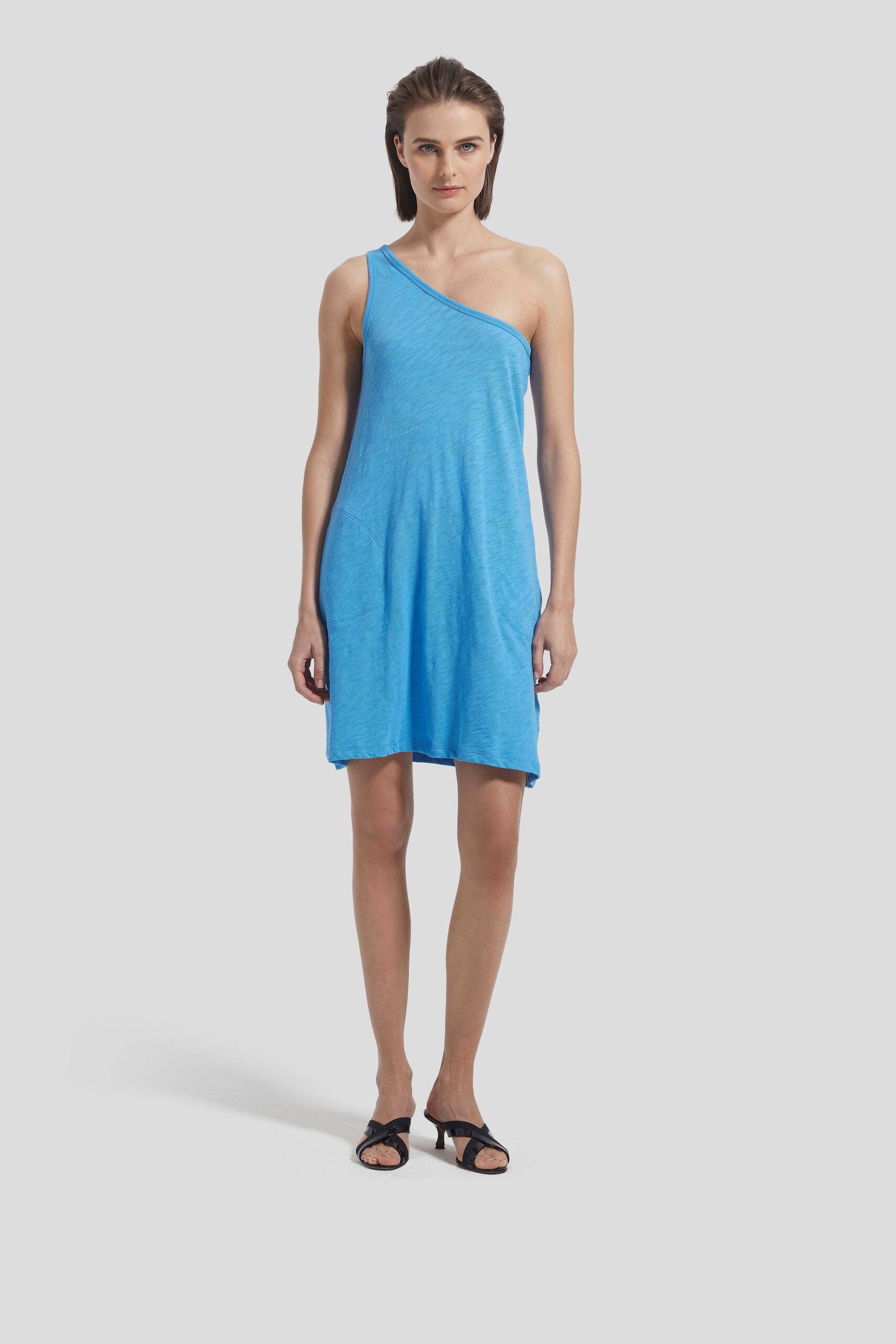 blue relaxed sleeveless dress