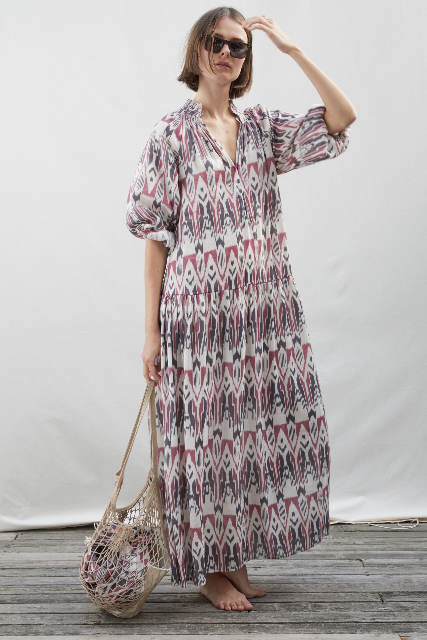 relaxed printed maxi dress