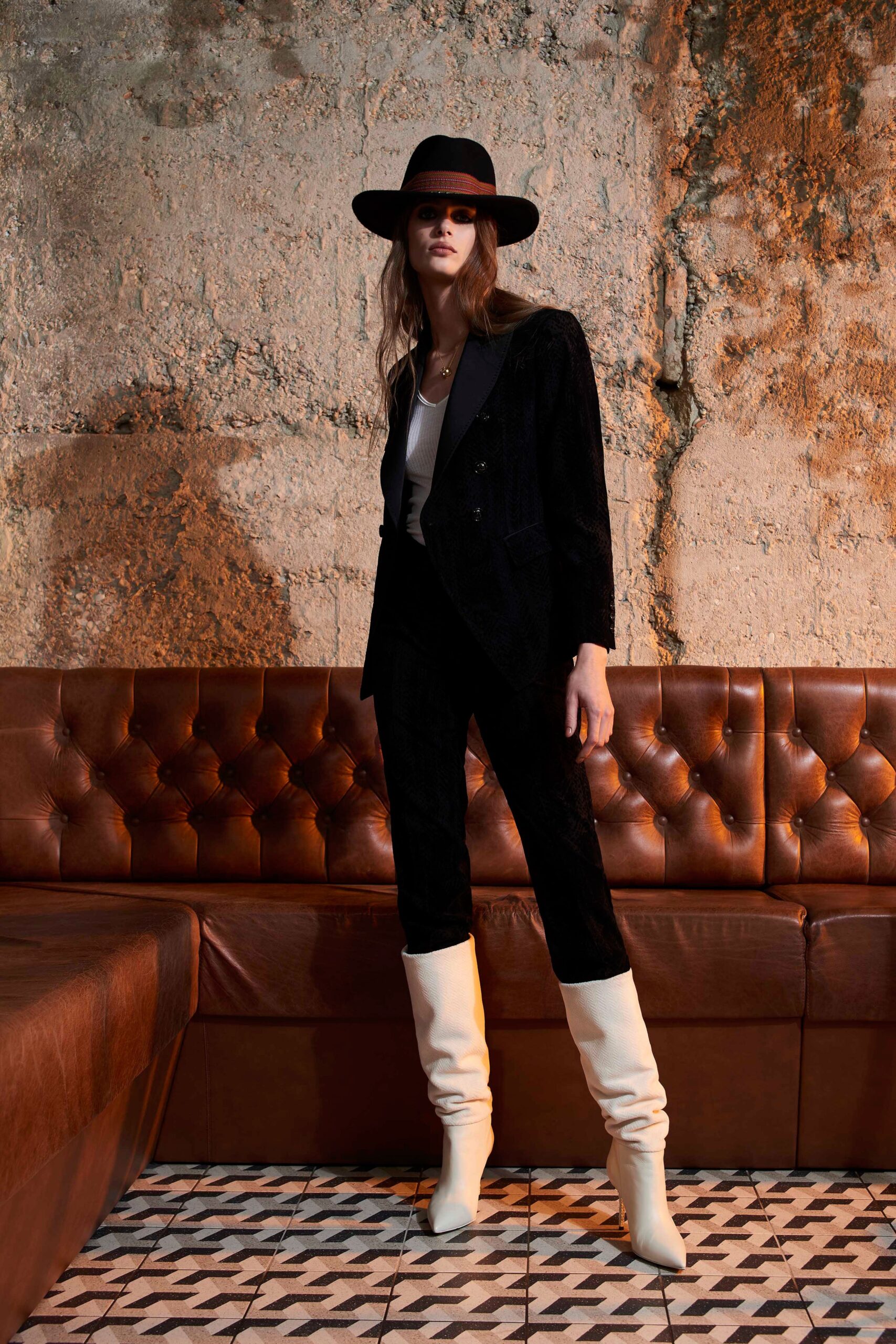 black velvet tailored blazer