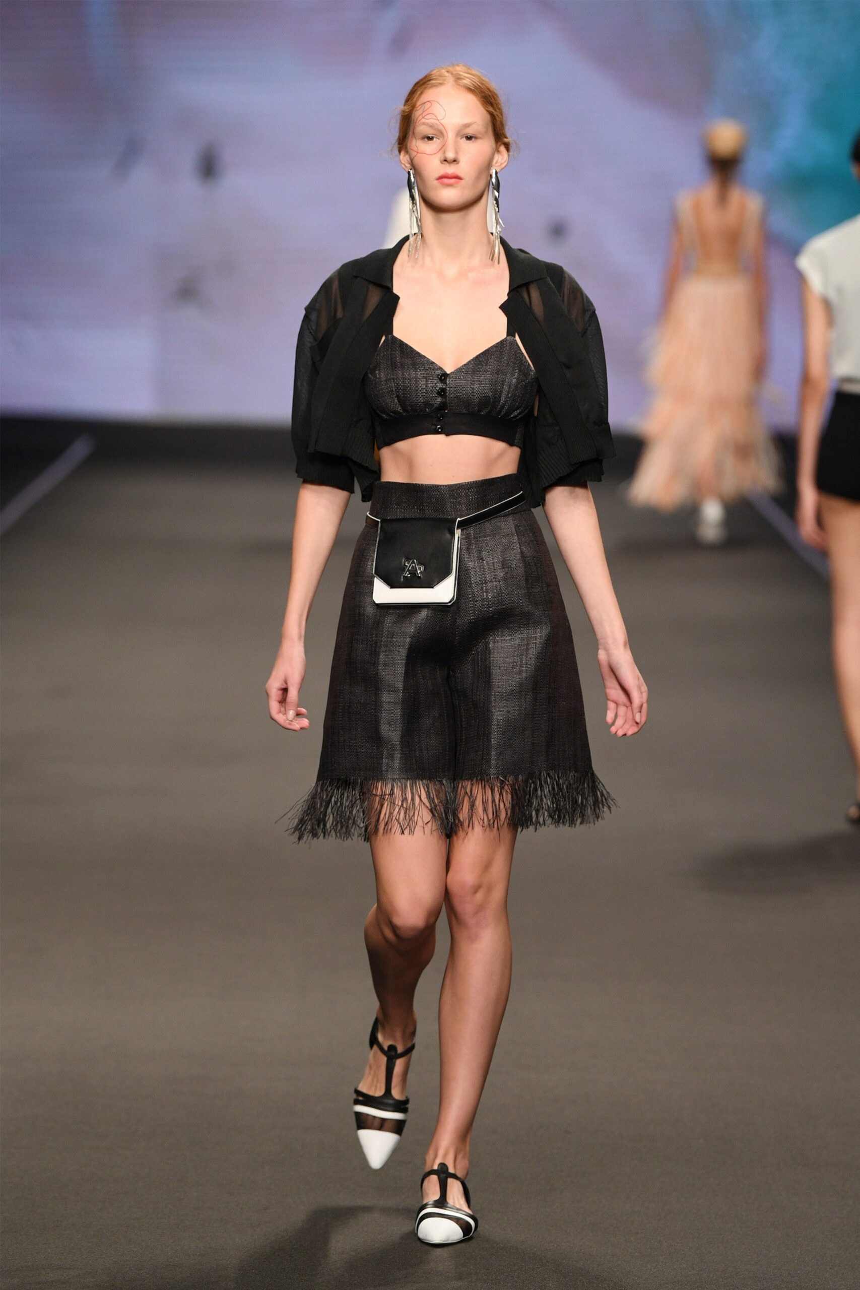 black leather zippered bag