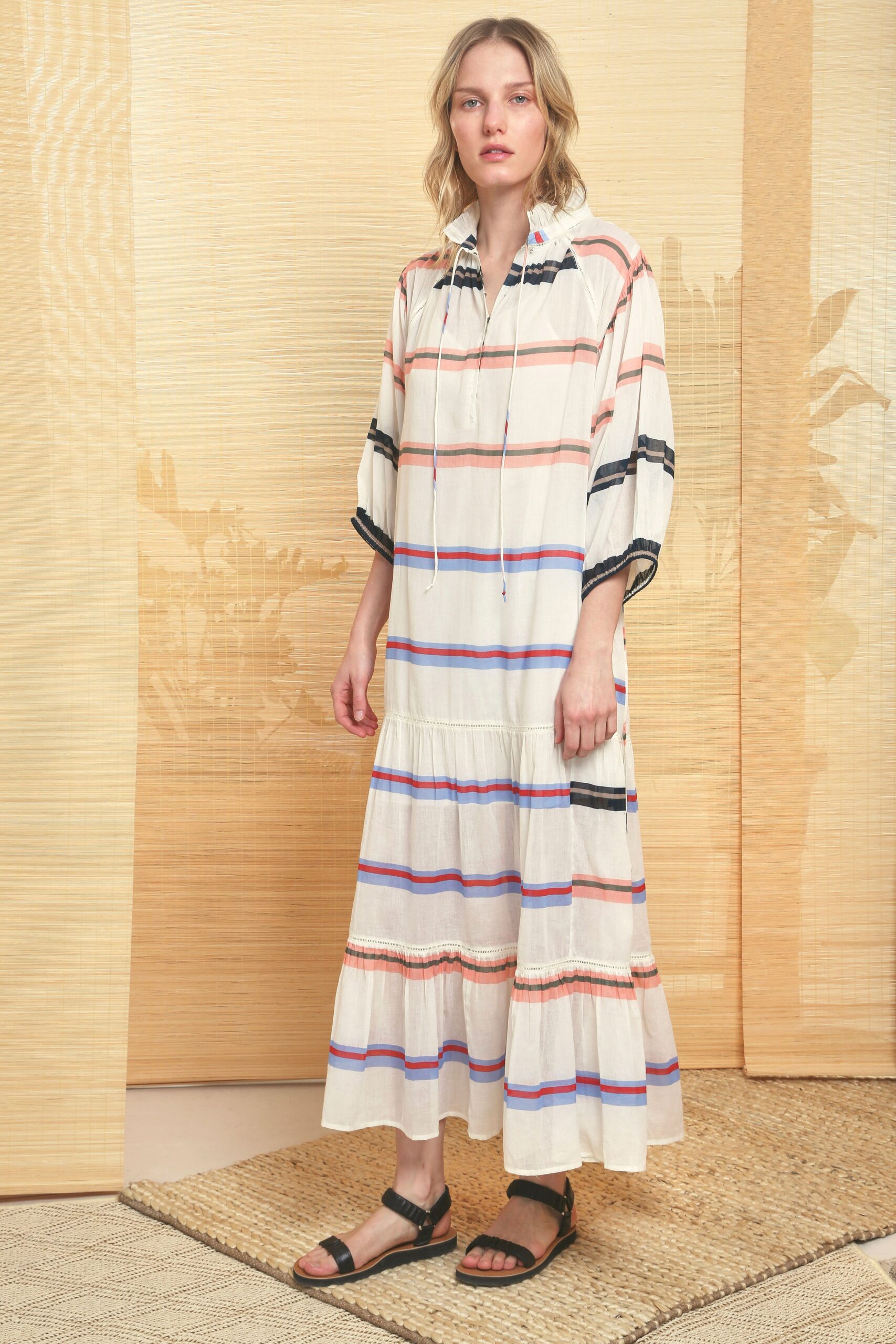 relaxed striped maxi dress