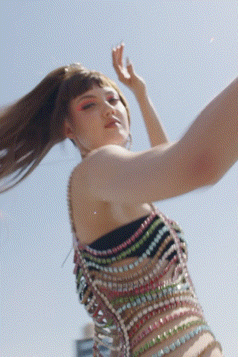 multi-colored sequin dress