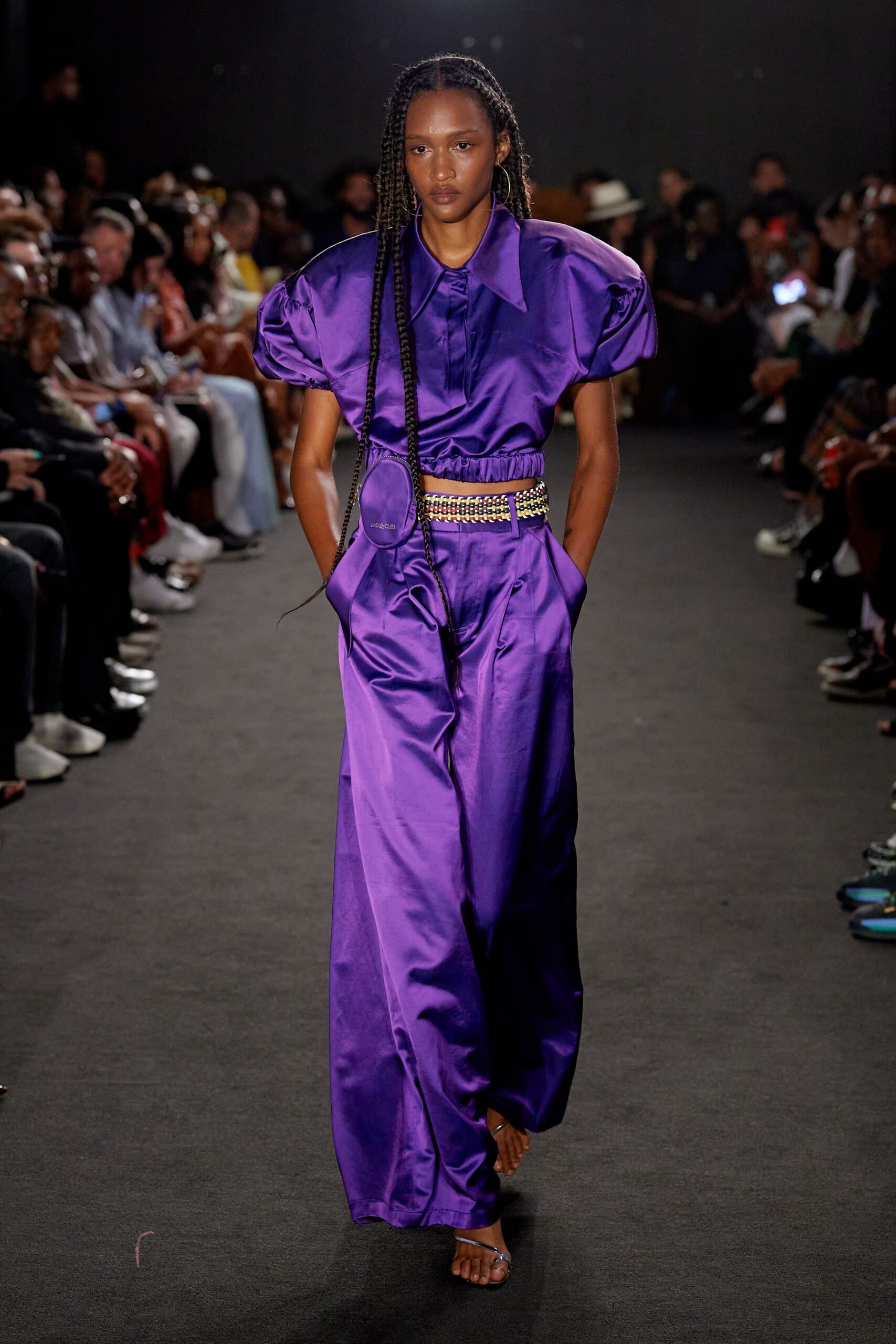 purple satin relaxed jumpsuit
