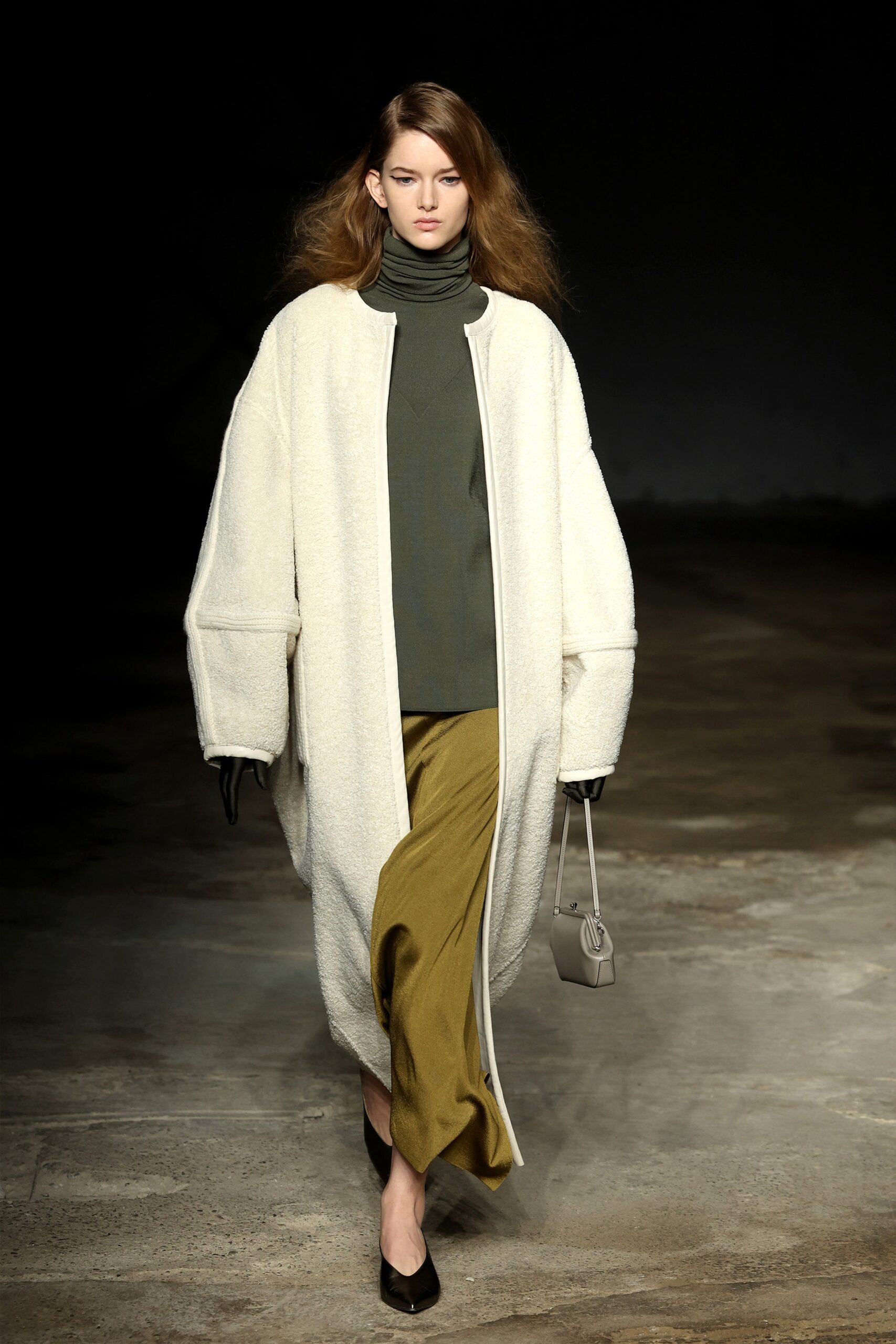 oversized white wool coat