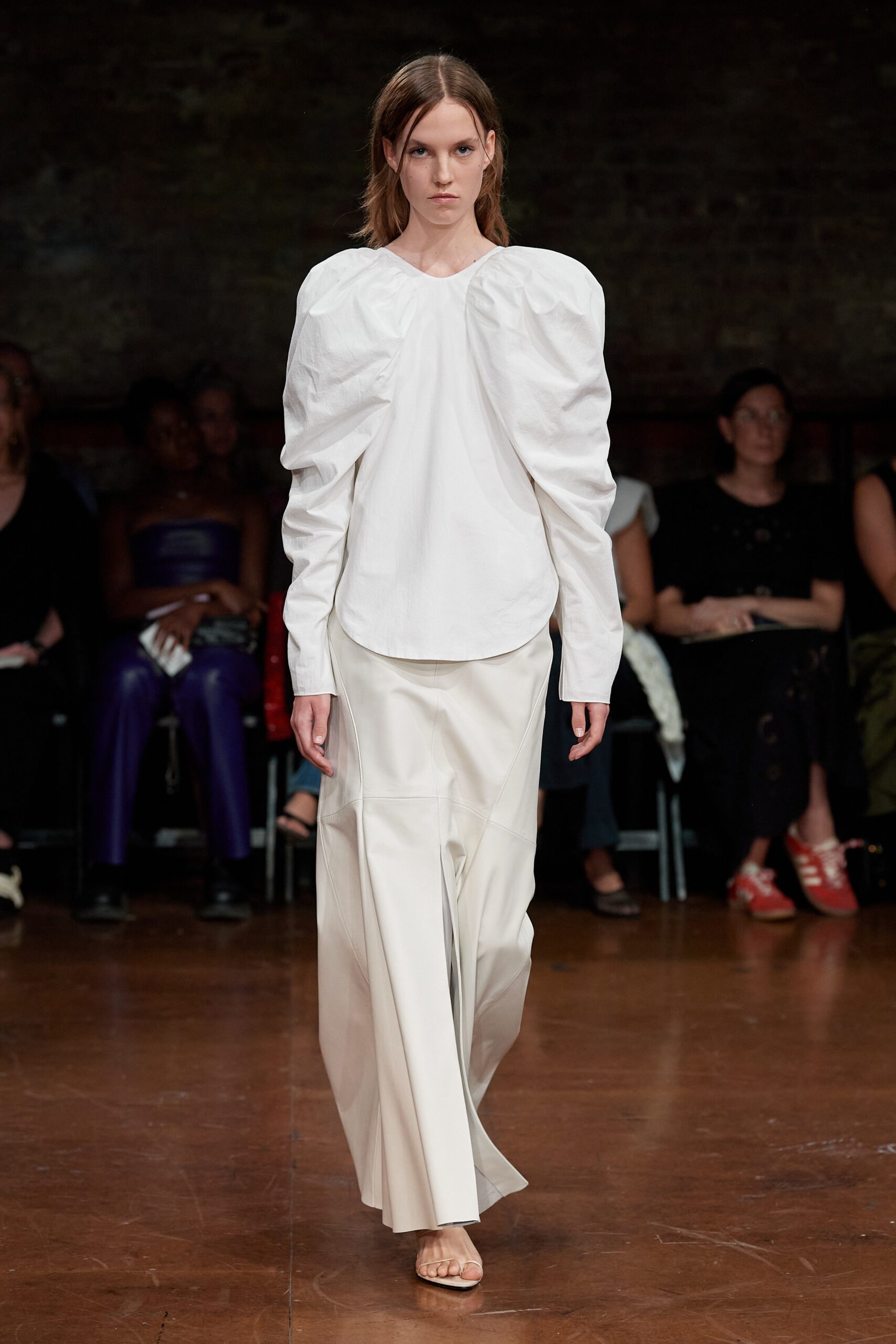 white fitted blouse and skirt