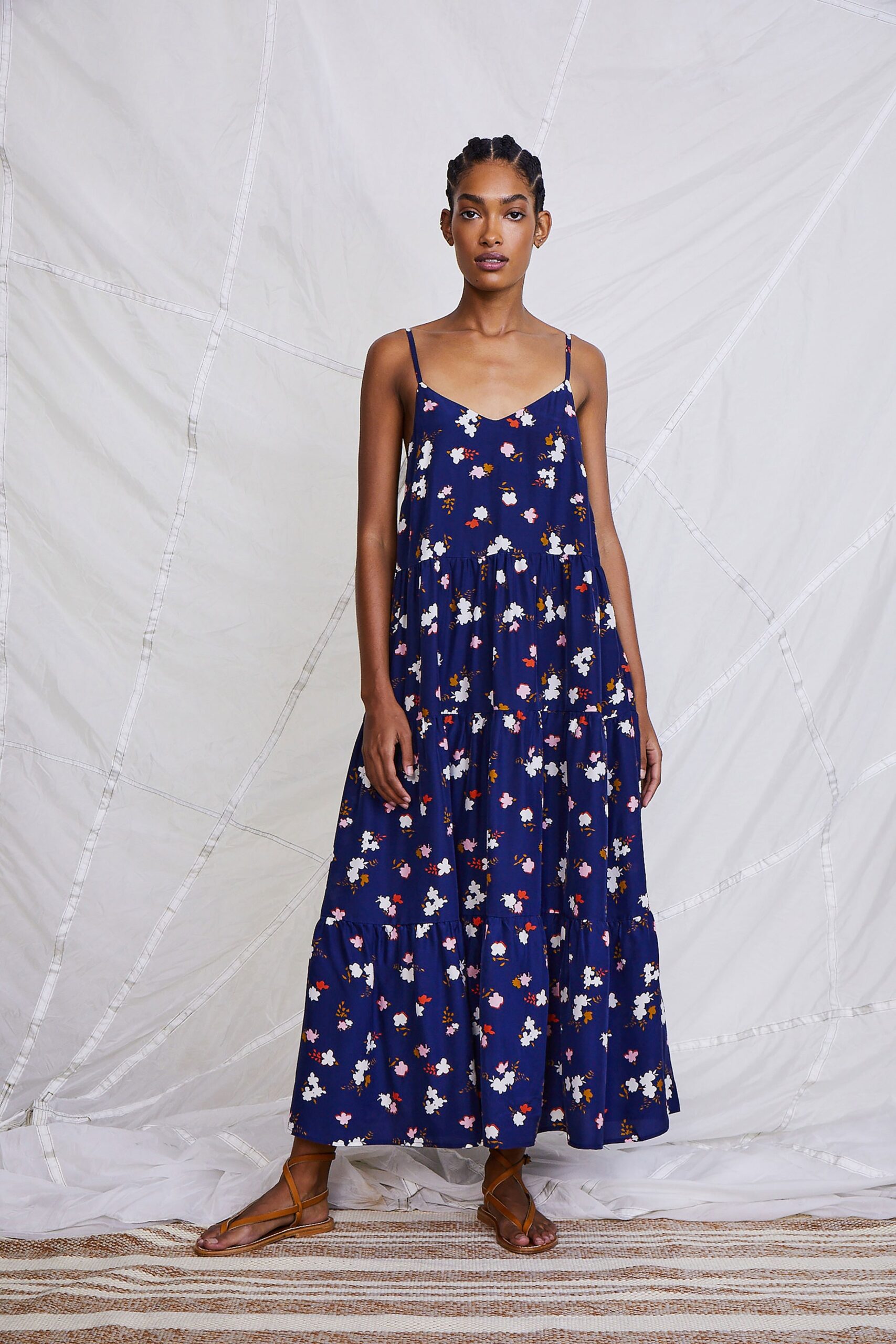blue floral maxi dress