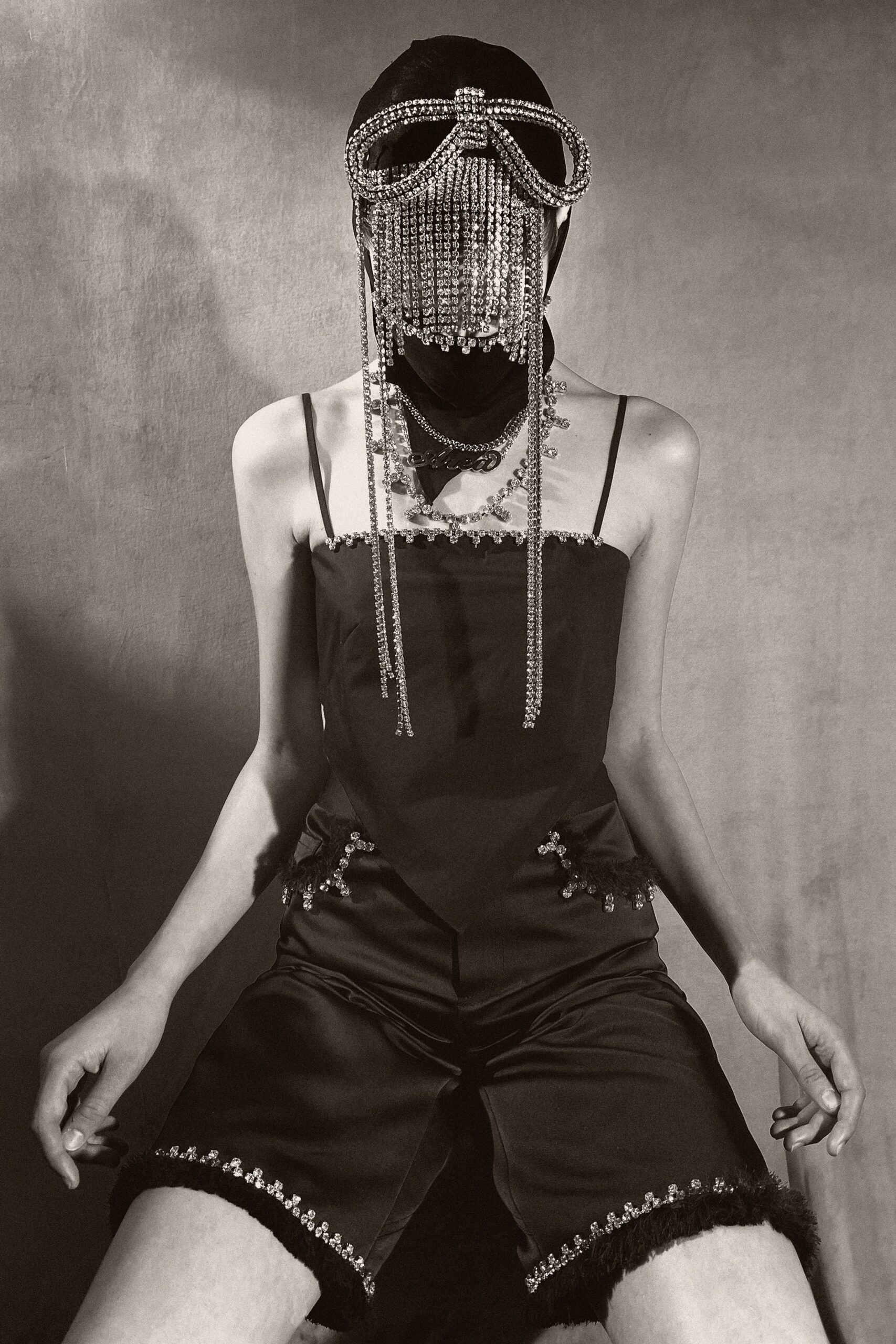 black silk fitted romper and shorts