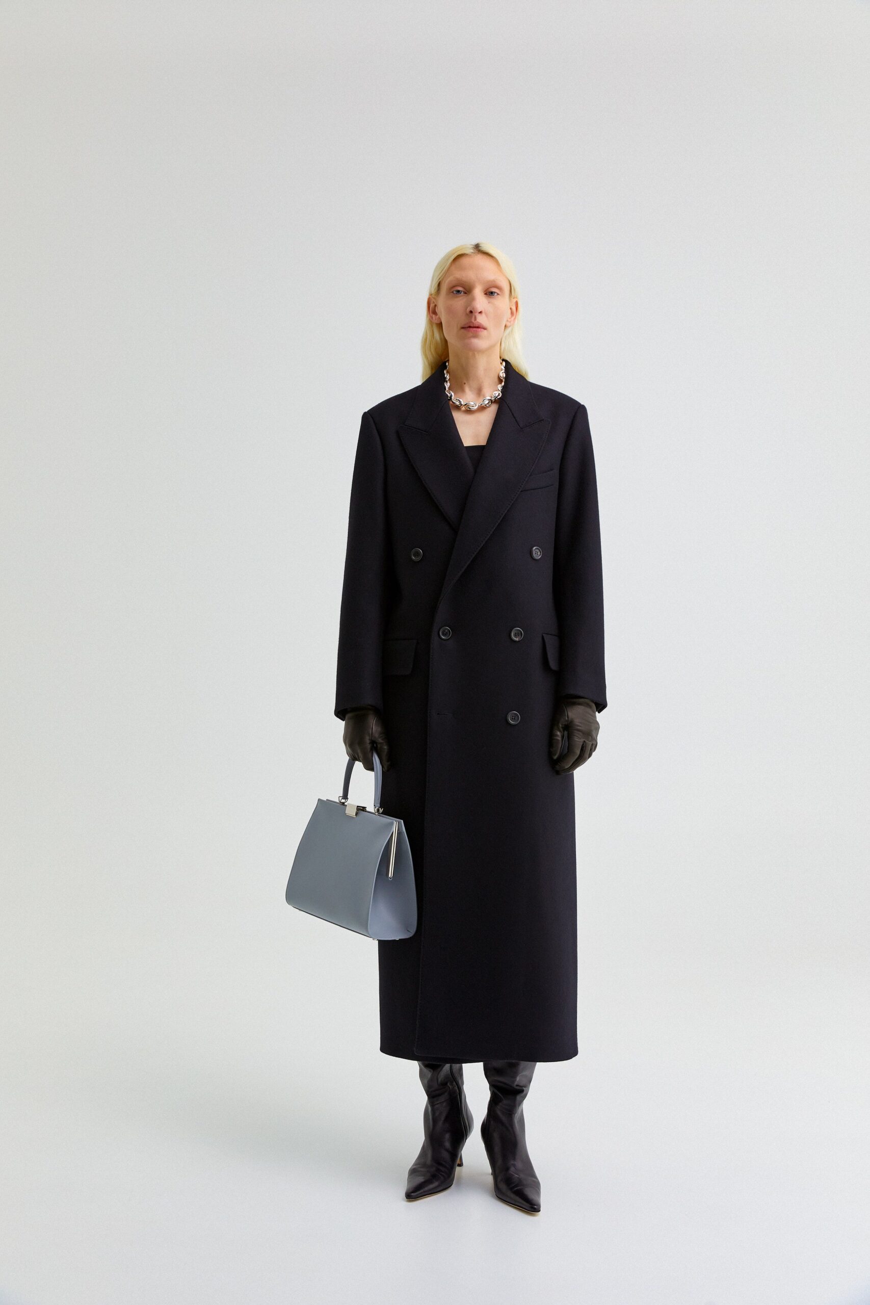 oversized black wool coat
