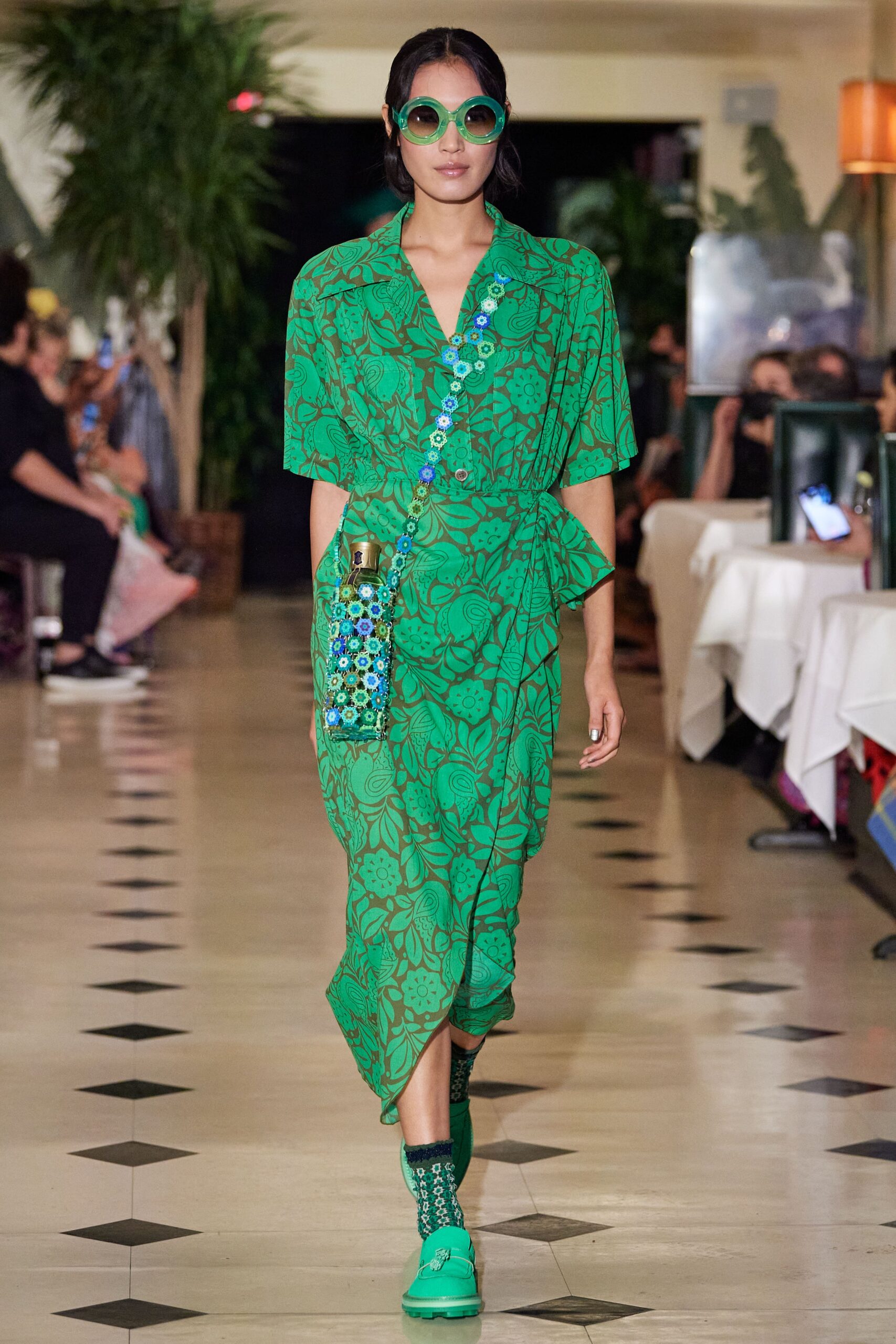 green textured shoes