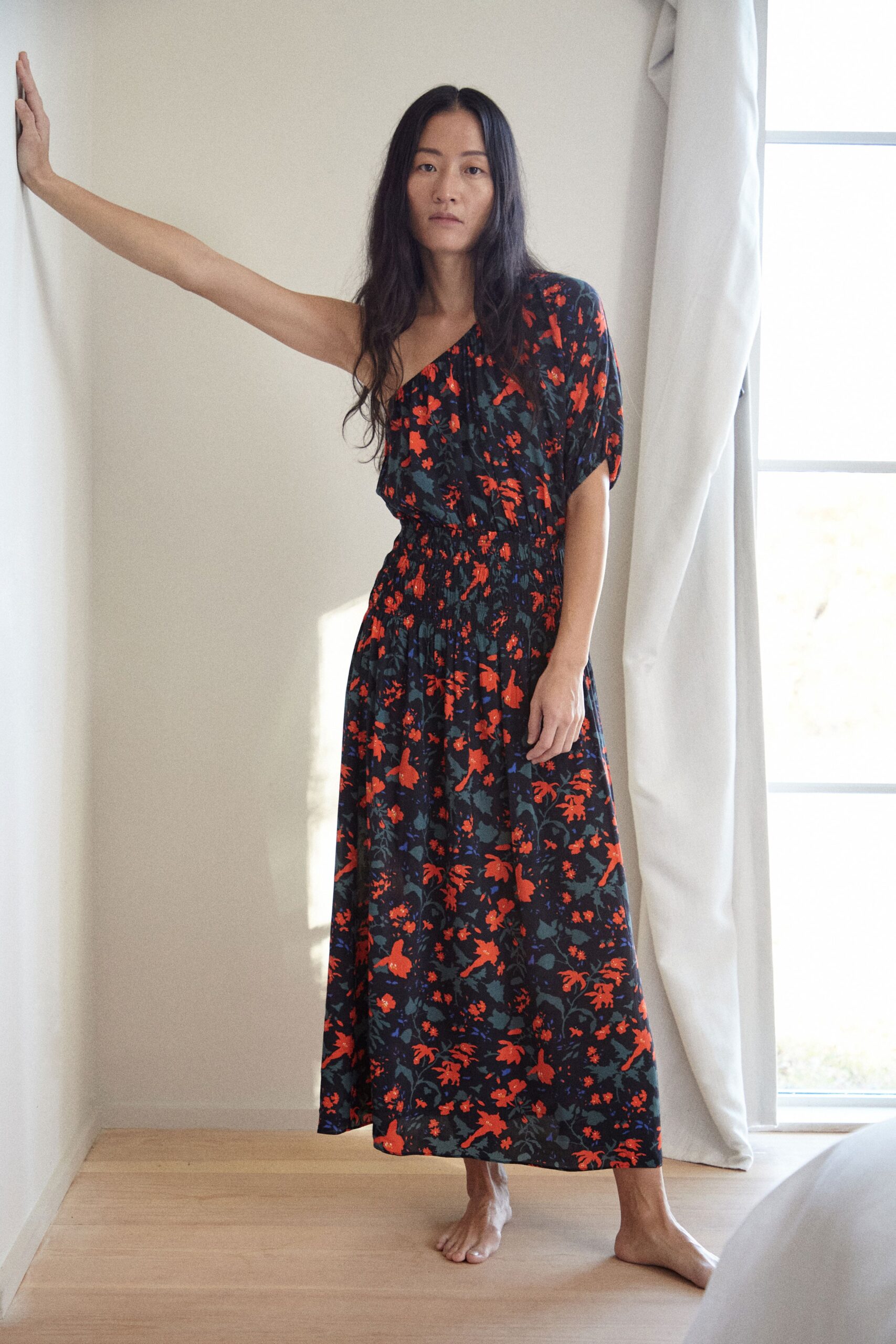 floral black maxi dress