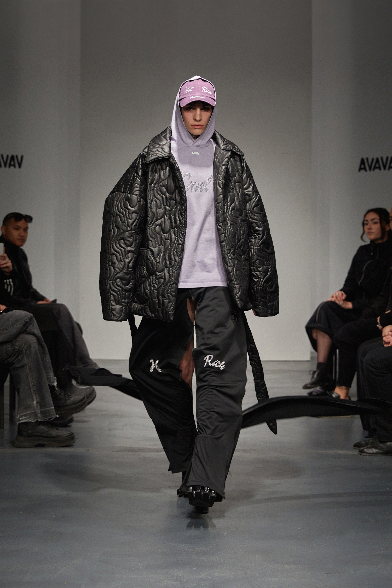 oversized black quilted jacket