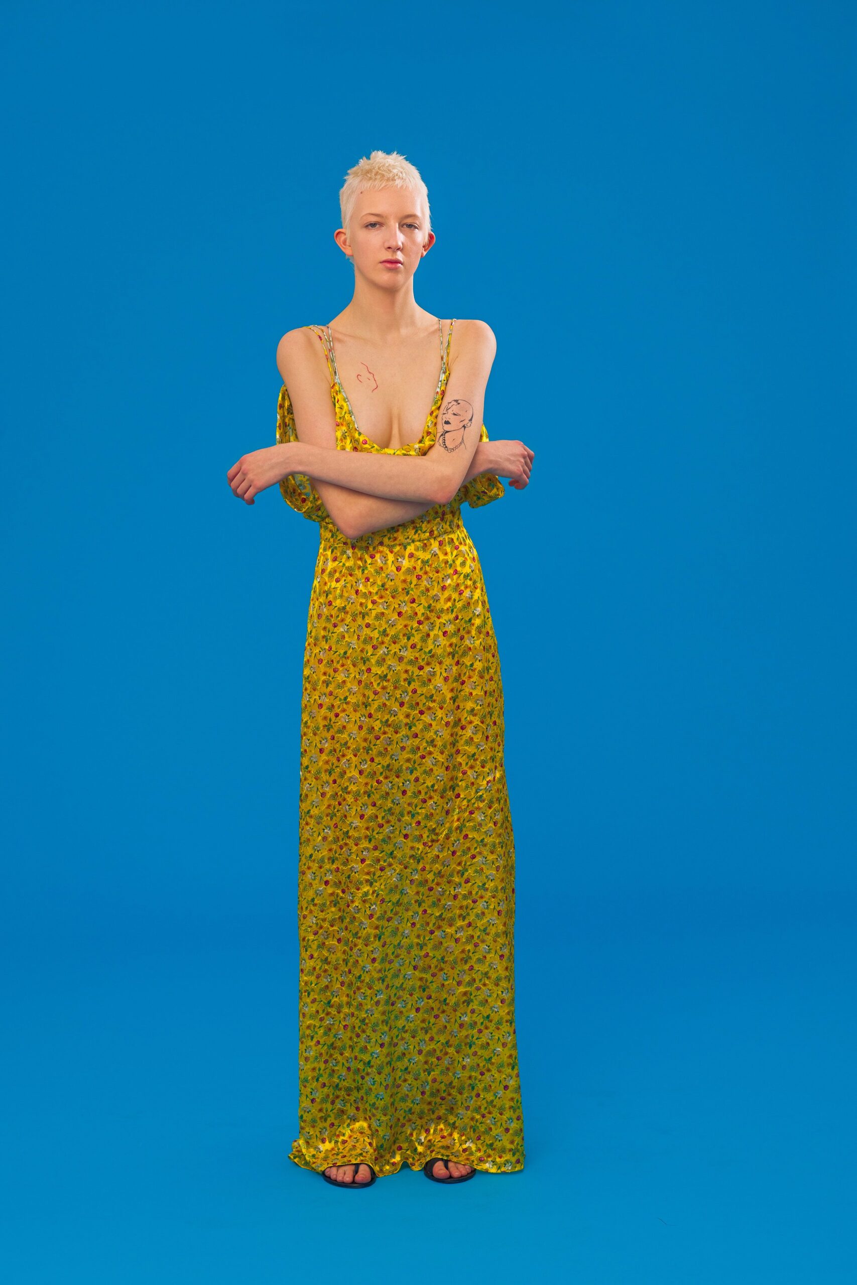yellow floral maxi dress
