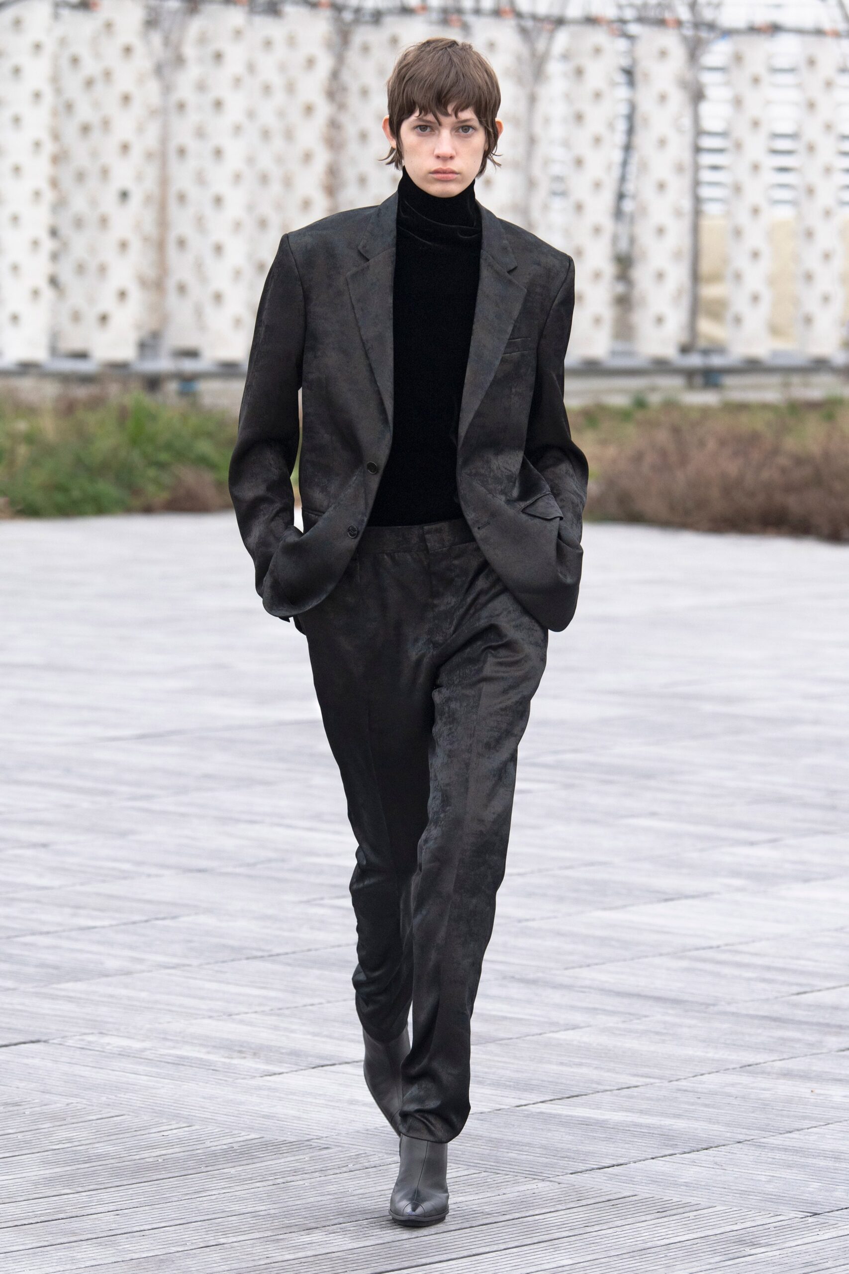 black tailored suit