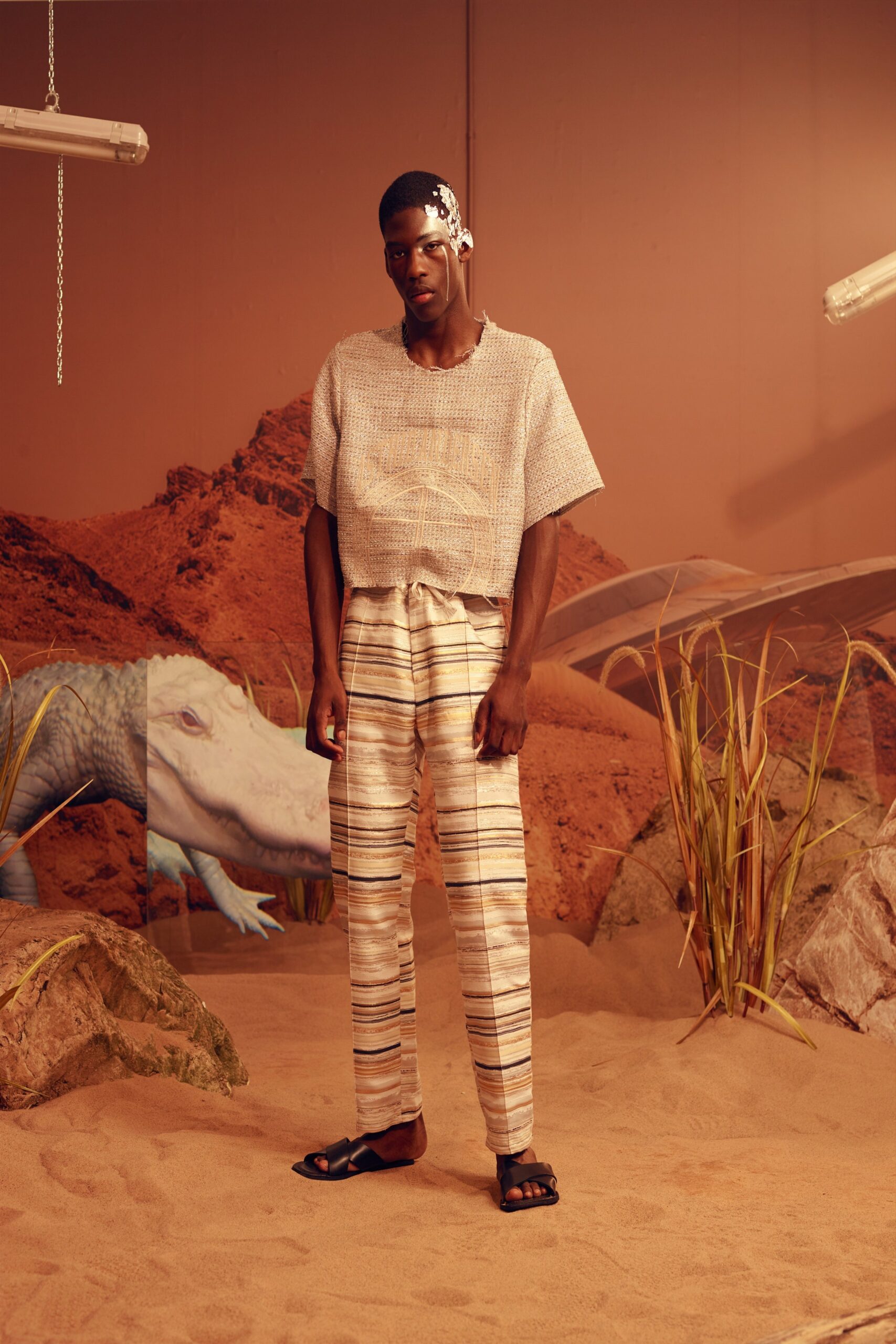 beige relaxed cotton top and pants