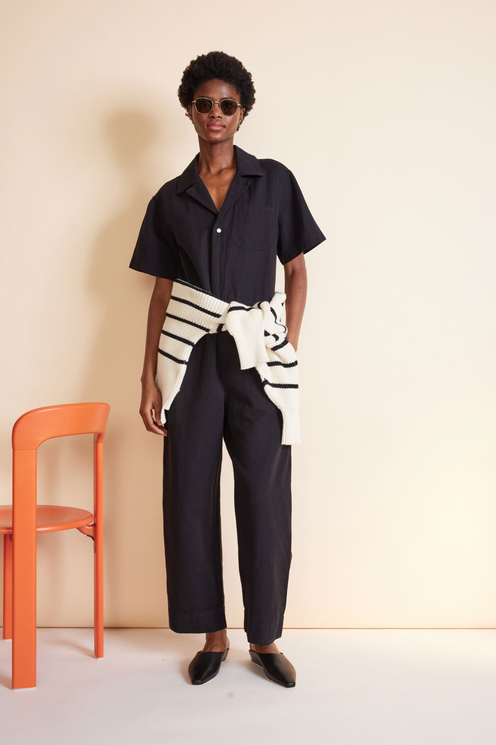 black relaxed shirt and pants
