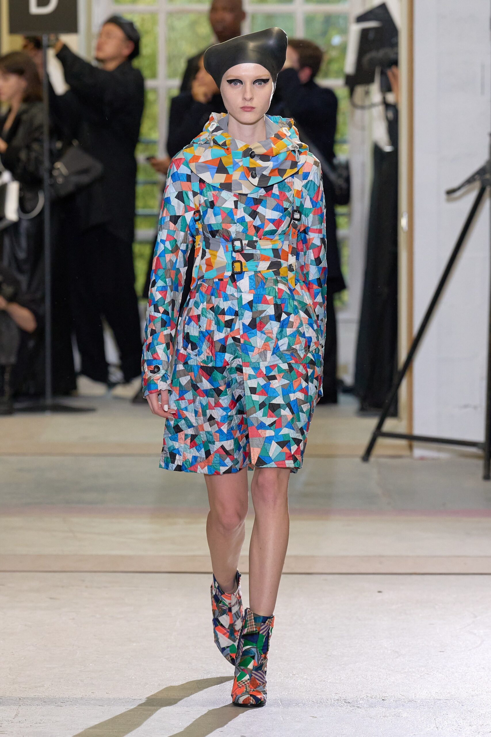 multi-colored jacket and shorts