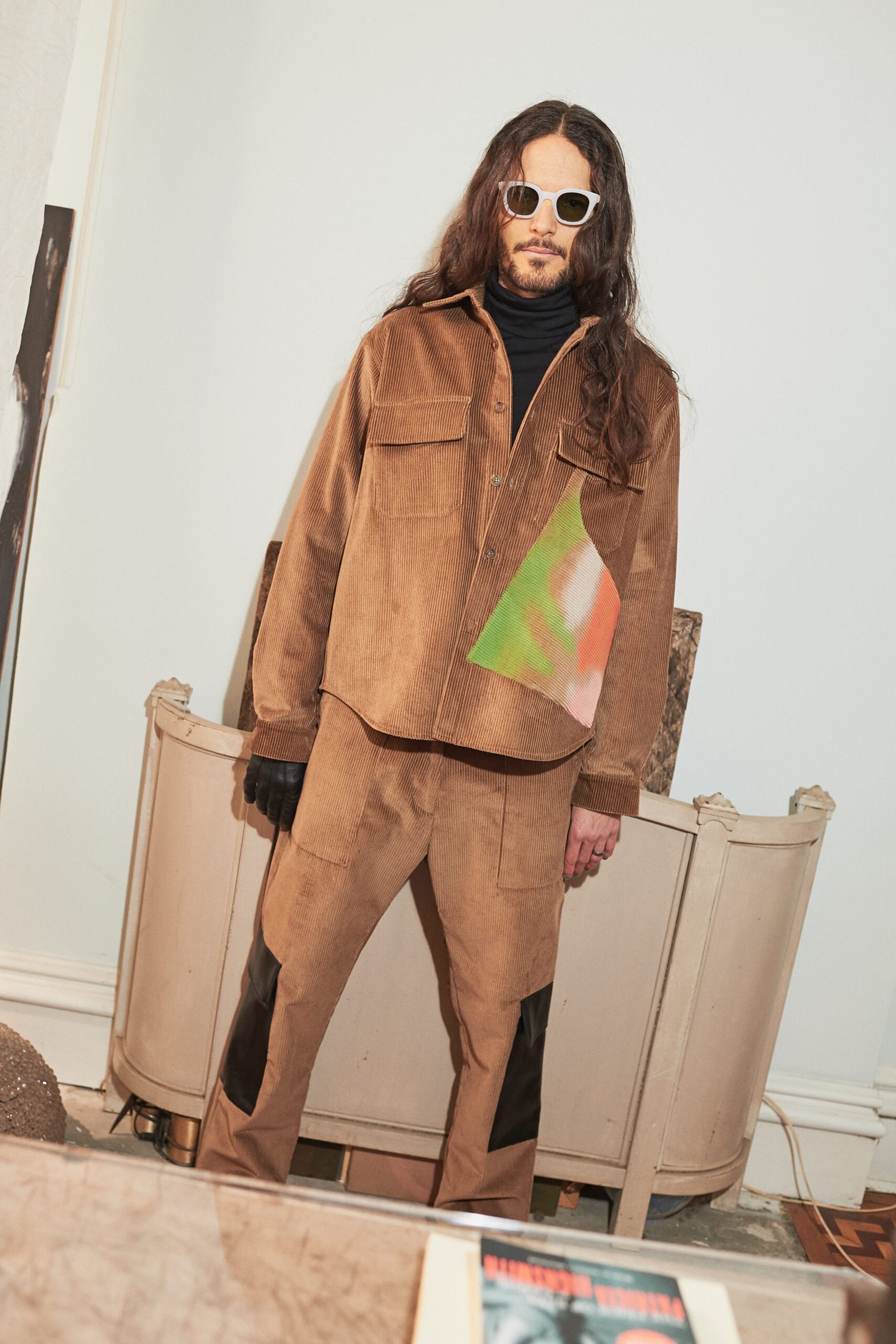brown relaxed fit jacket and pants