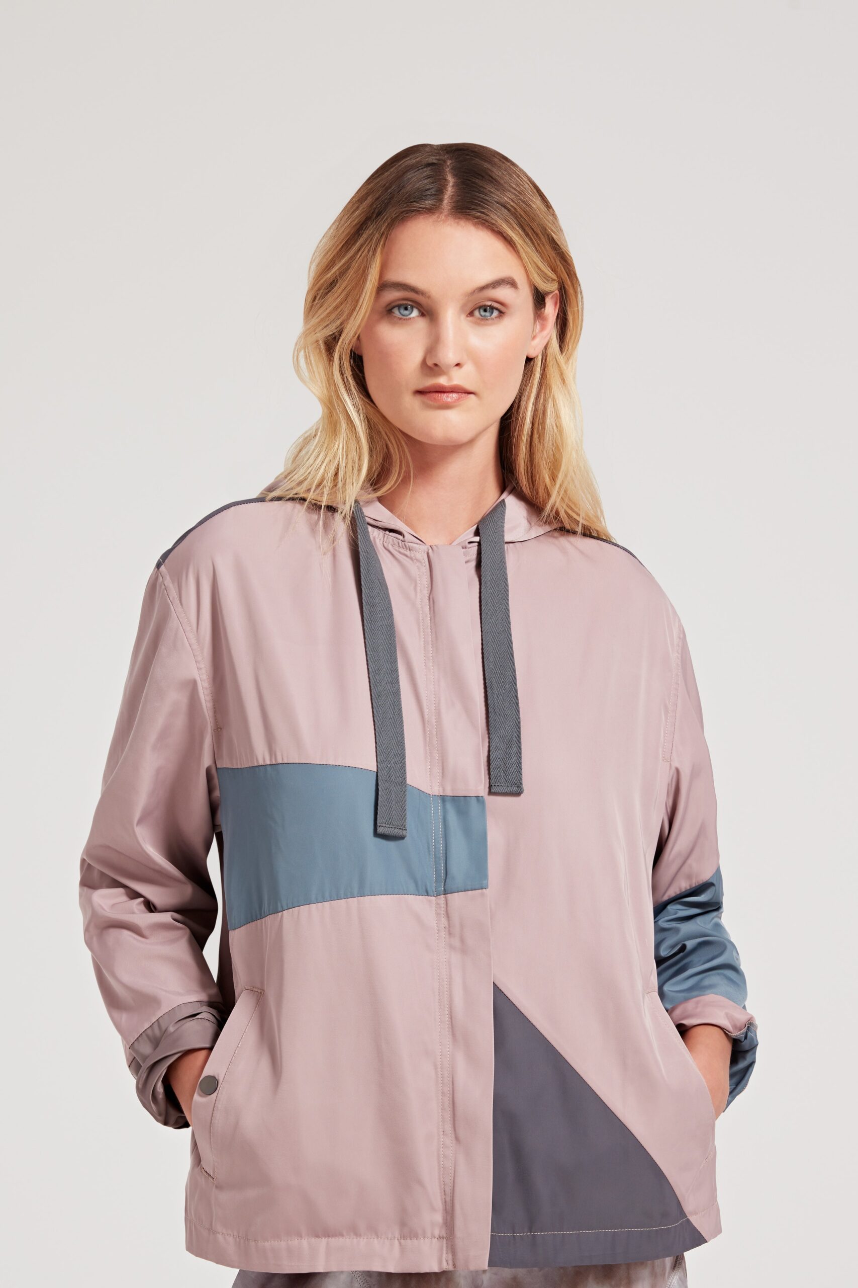 color-blocked relaxed jacket
