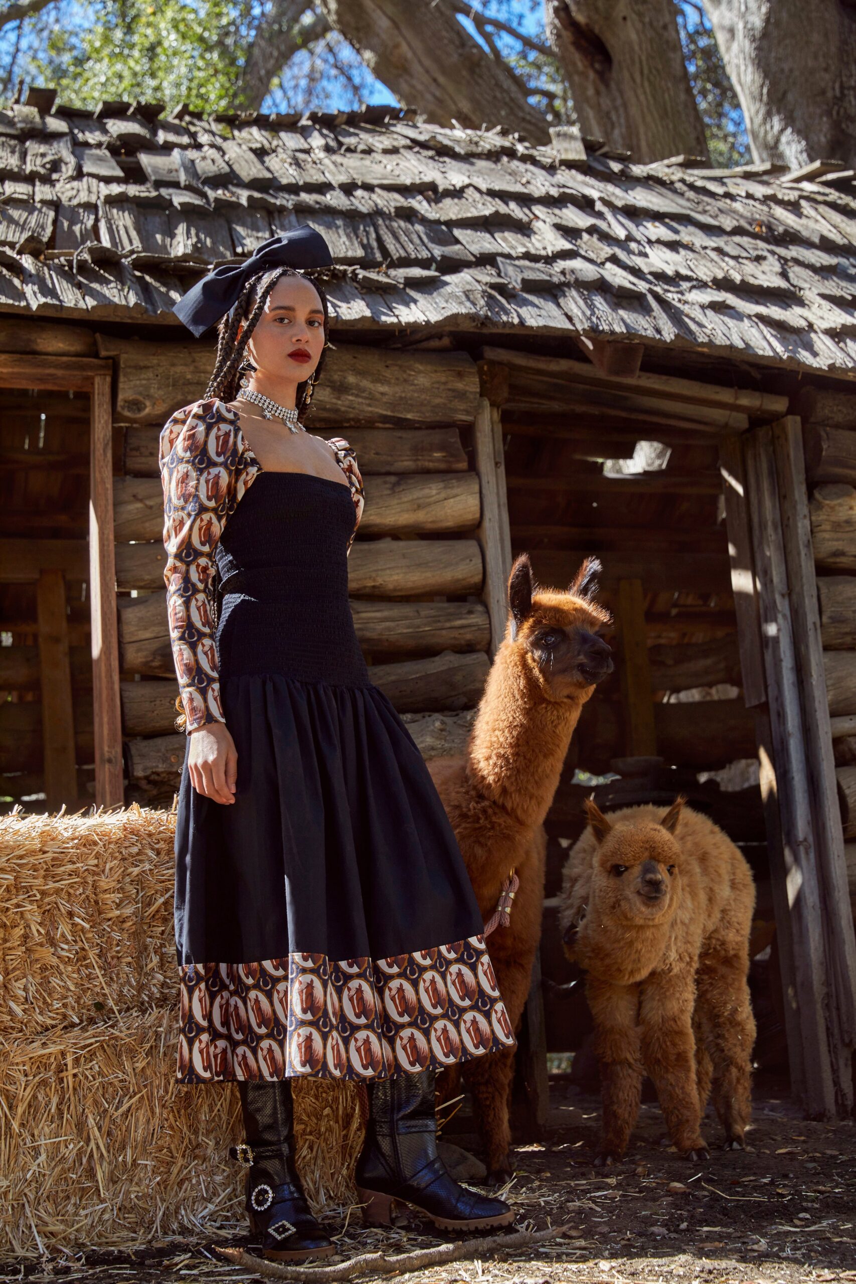 black multi-tiered fitted dress