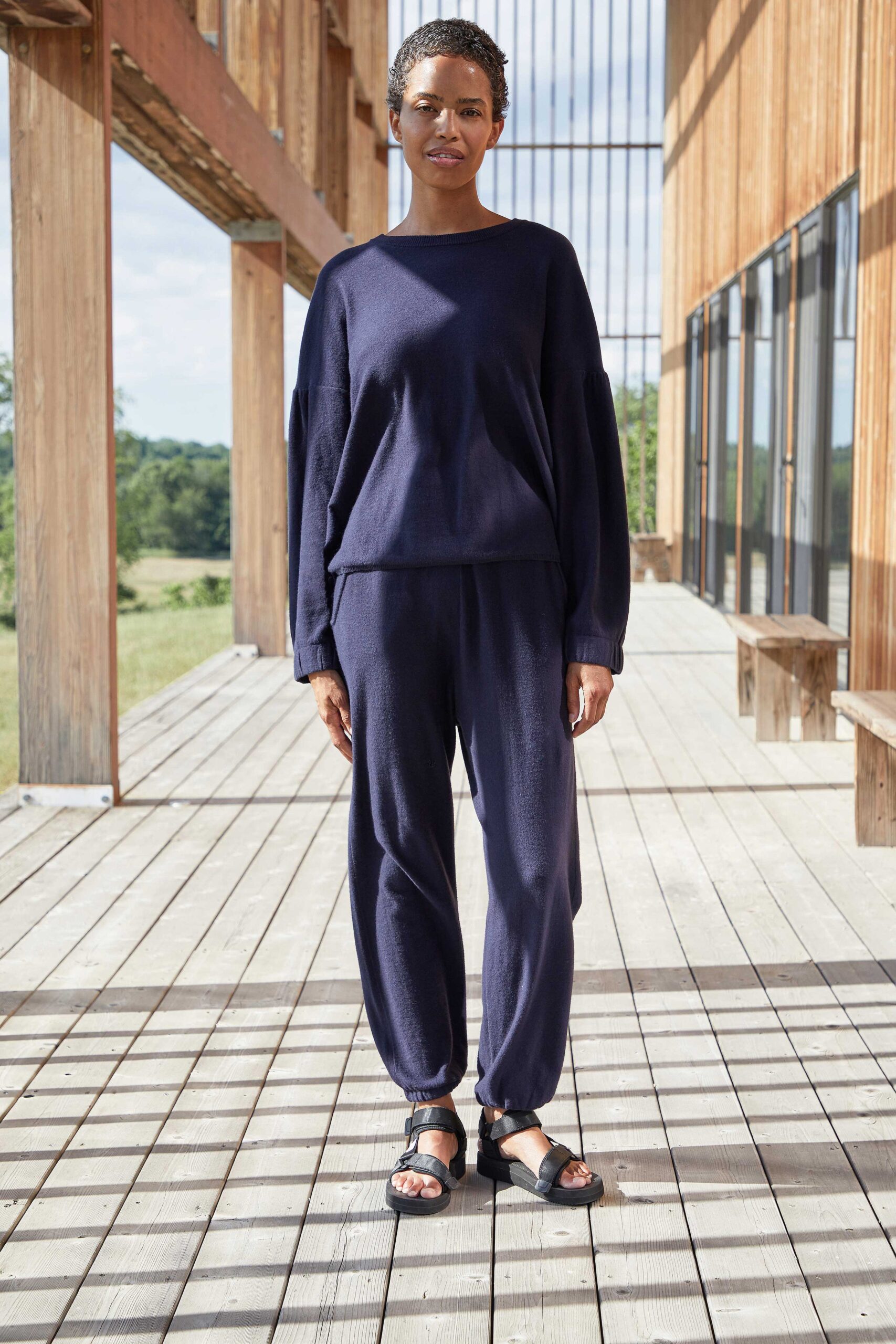 relaxed blue cotton outfit