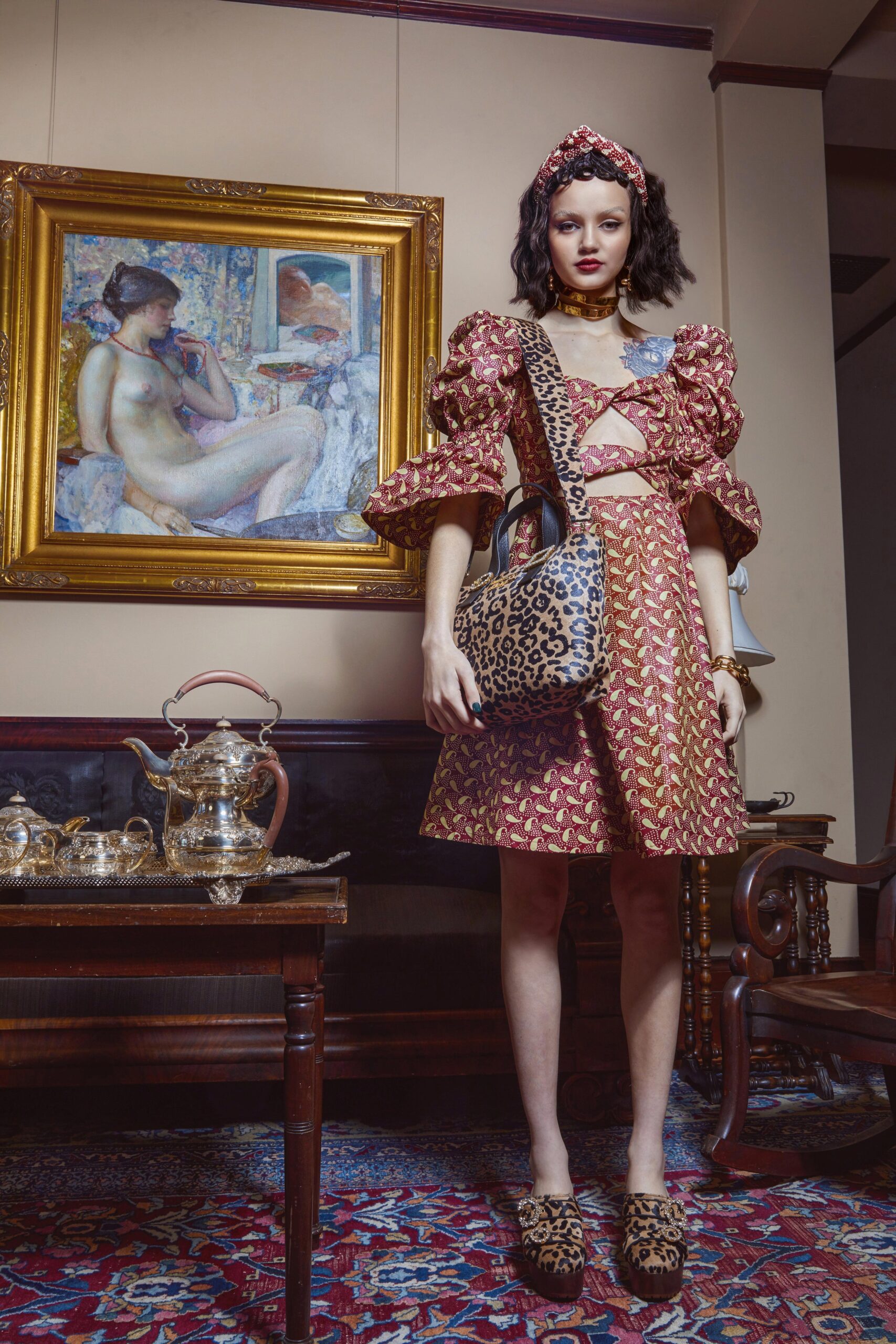 brown silk mini dress