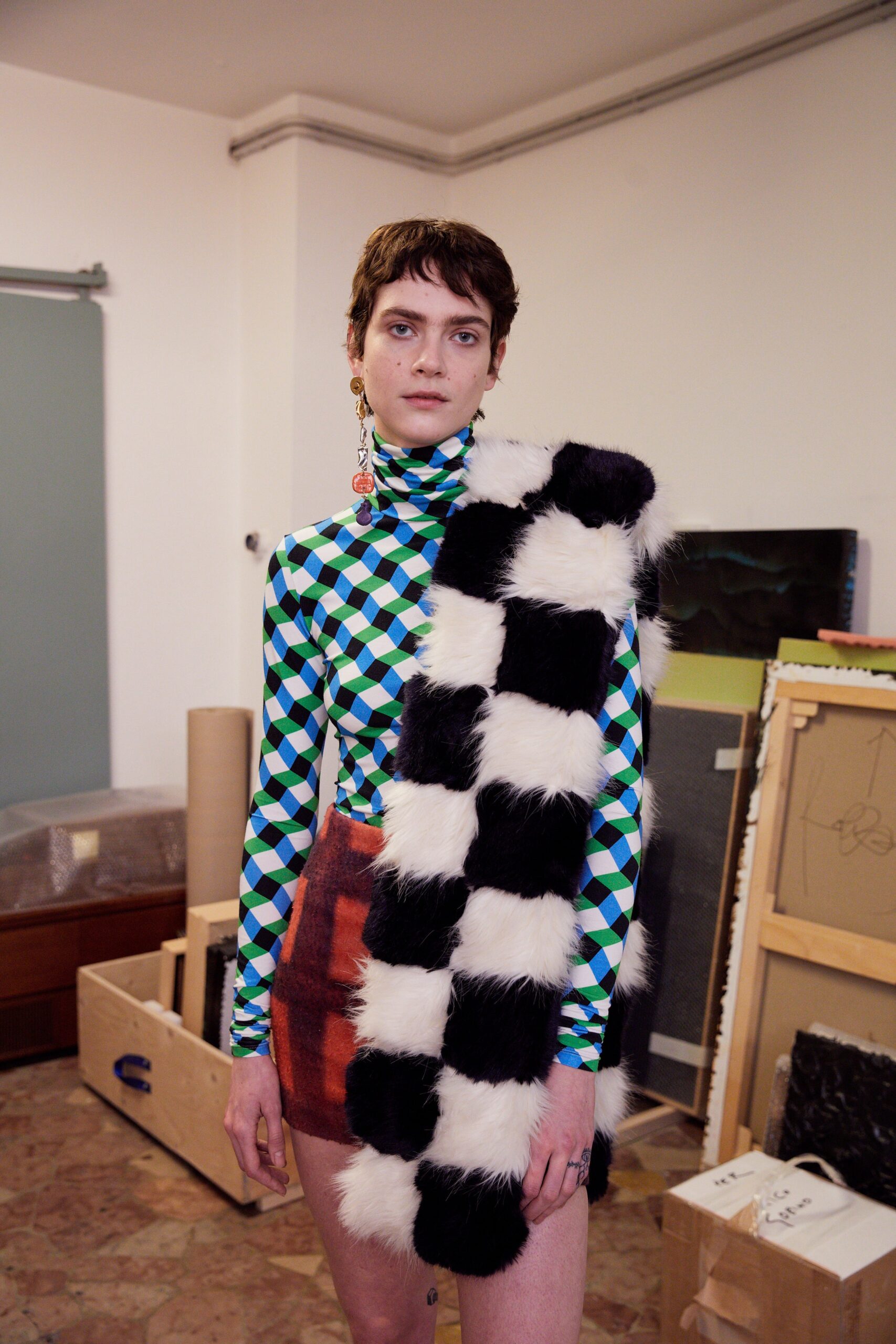 fitted top and pencil skirt