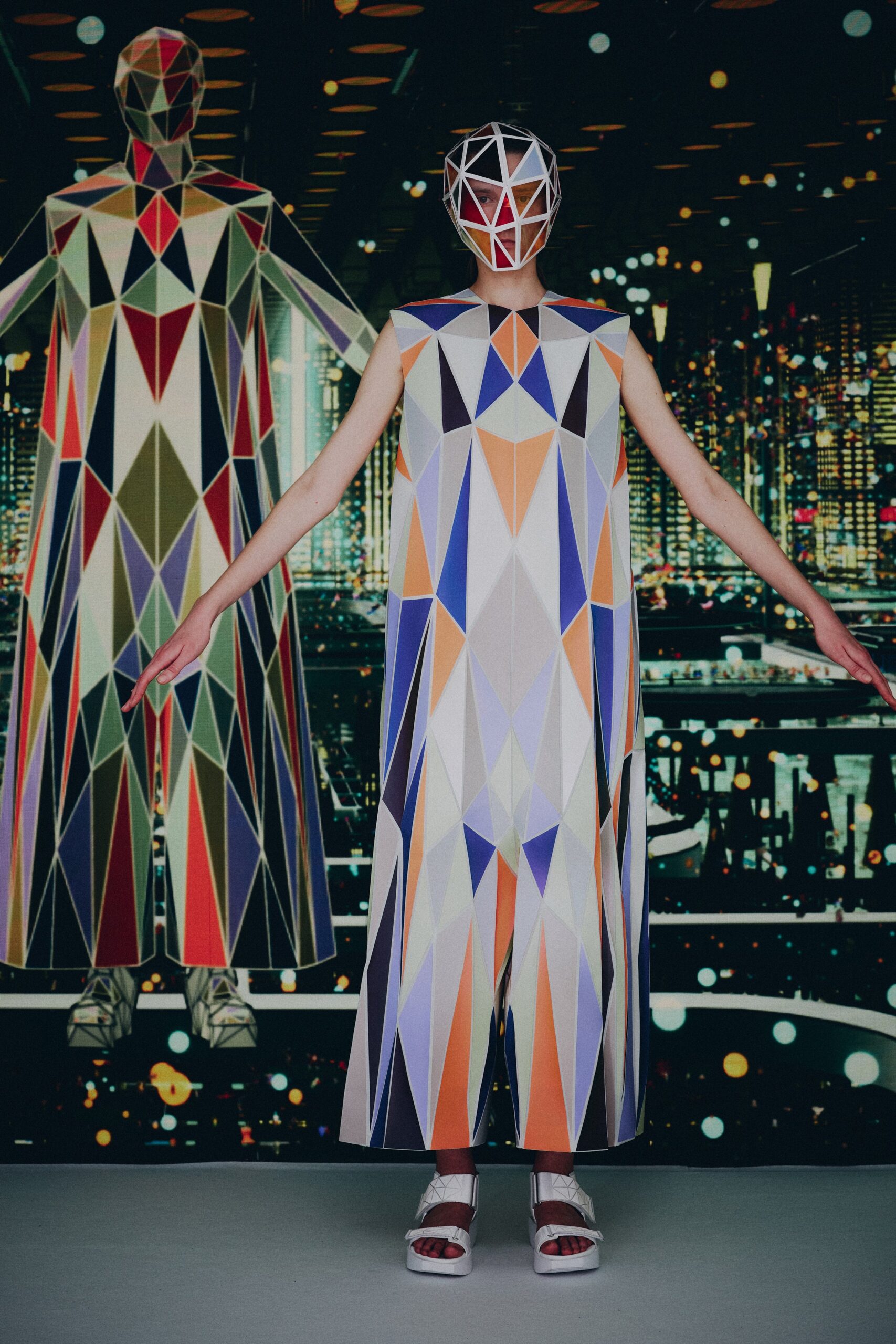 colorful printed maxi dress