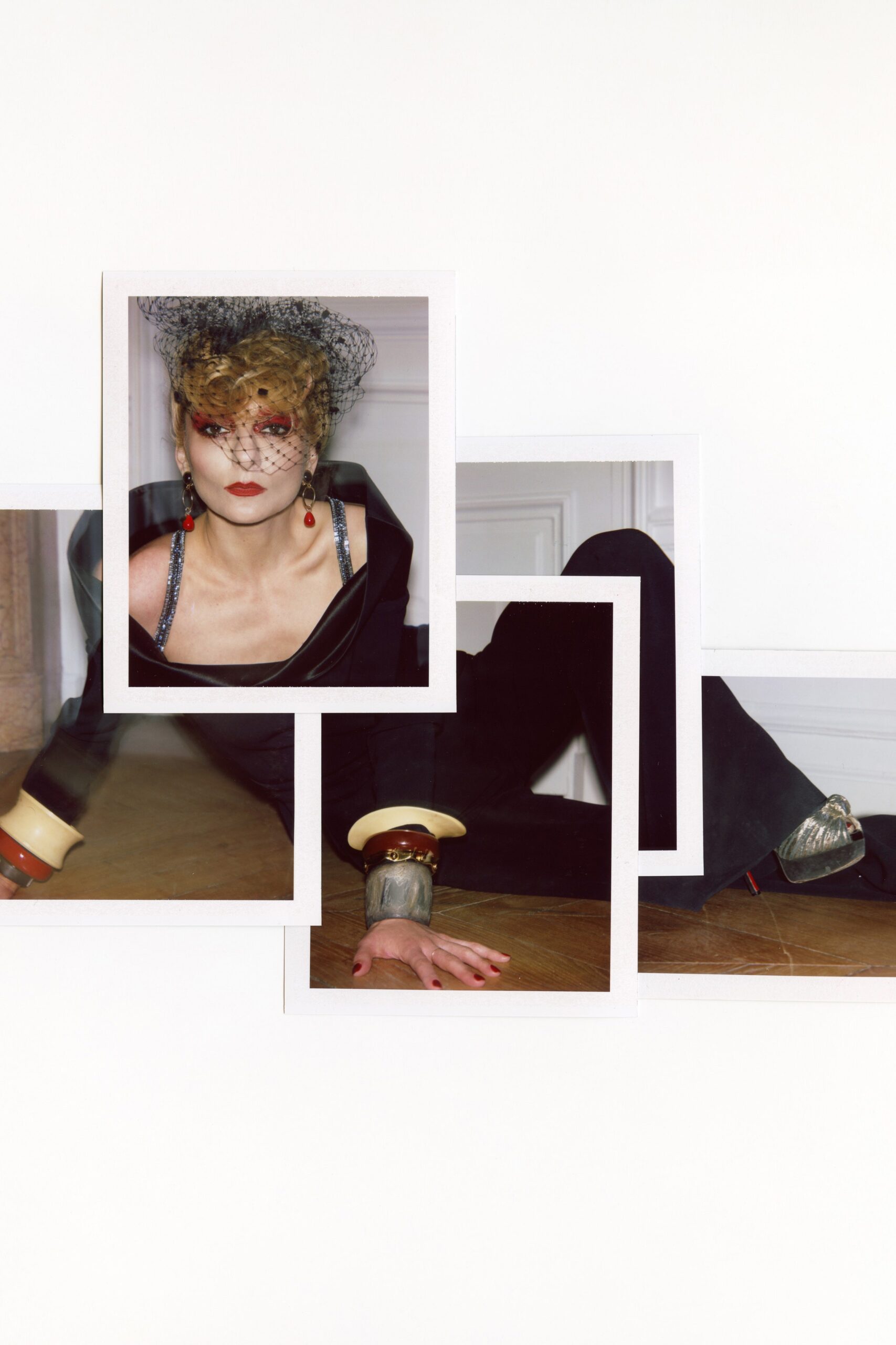 black silk fitted blazer and top