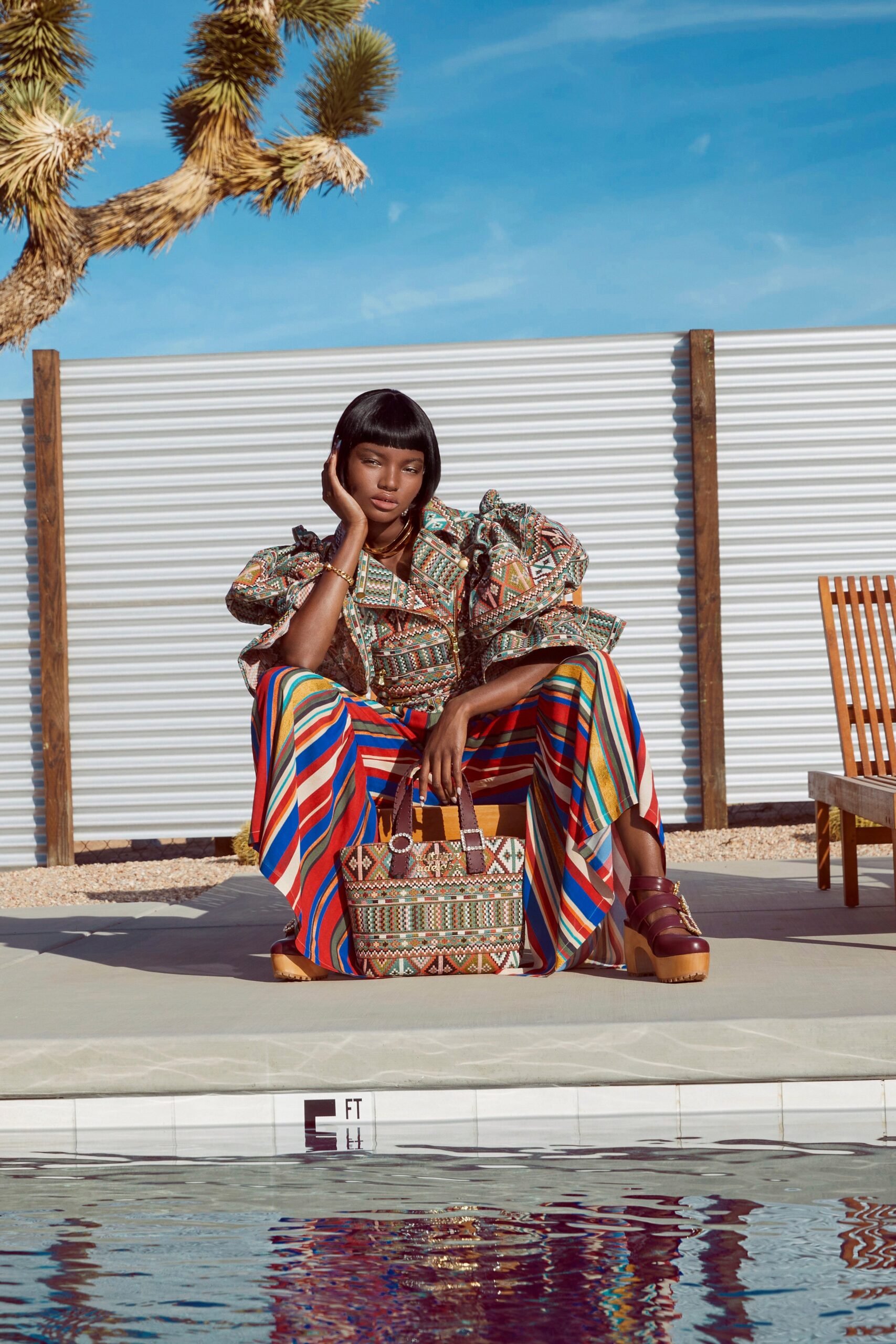 multi-colored relaxed top and pants
