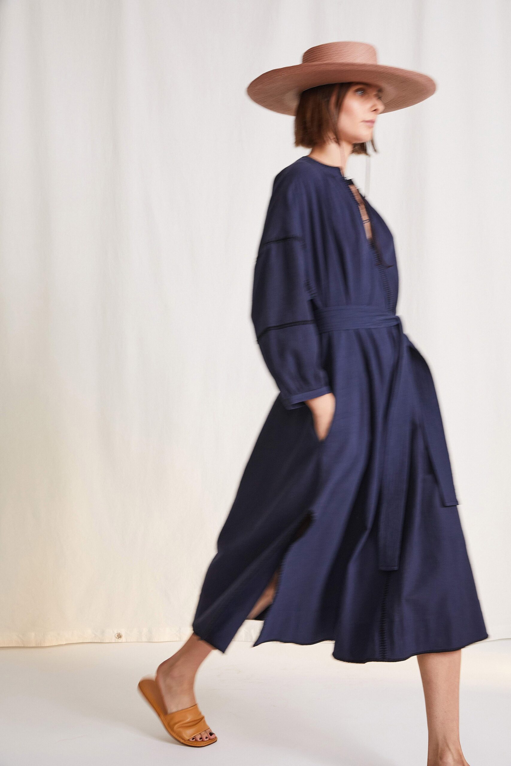 blue relaxed cotton dress