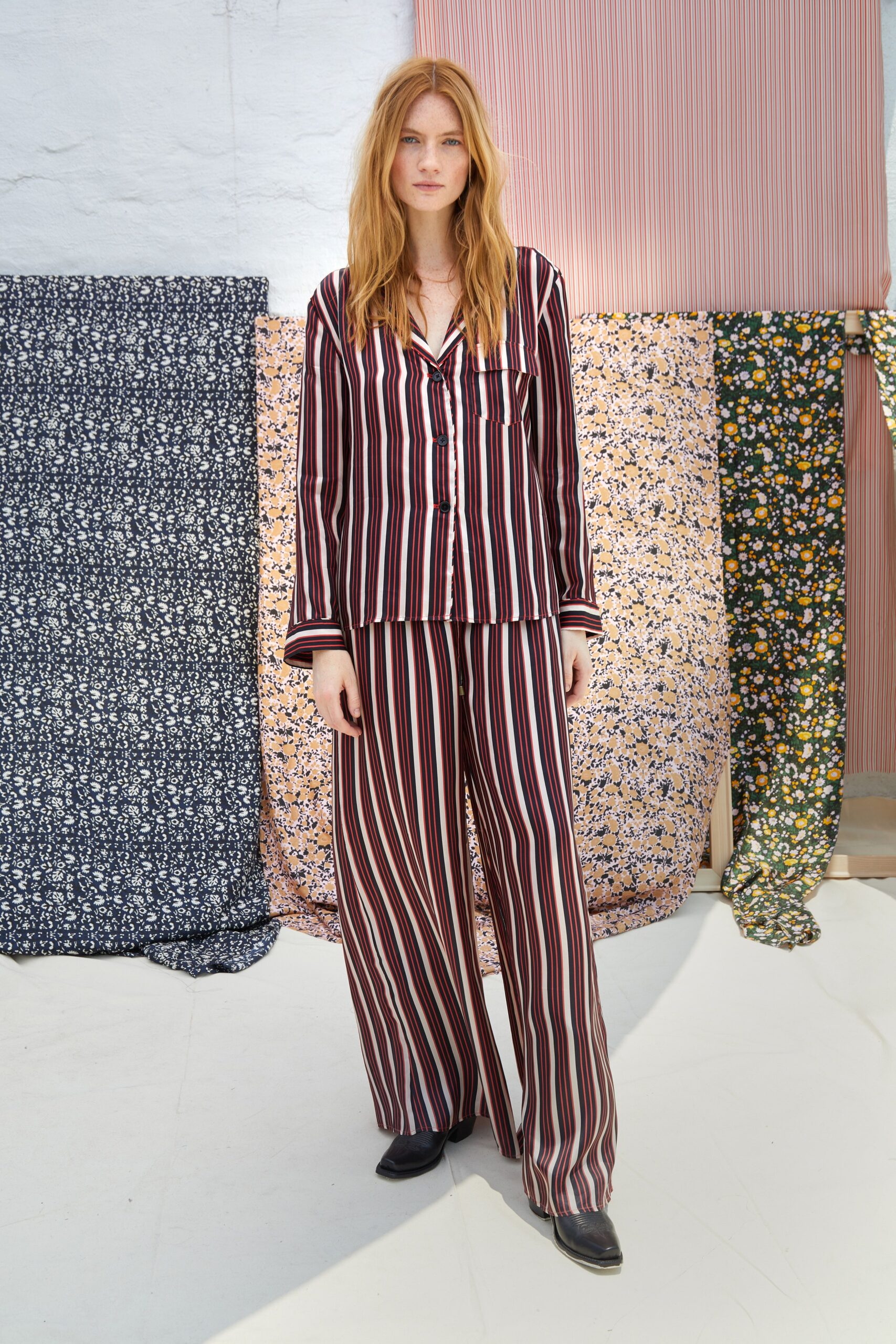 striped cotton shirt and pants
