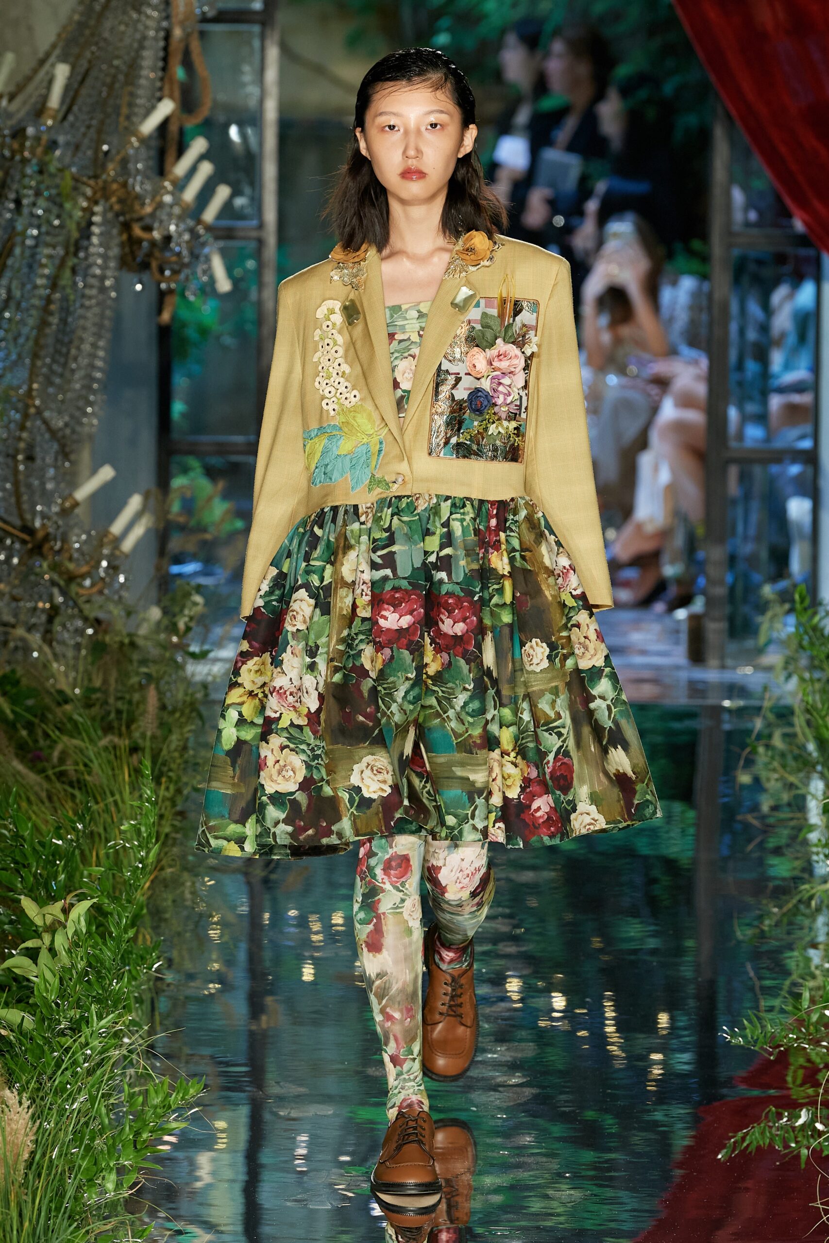 floral mini dress with jacket