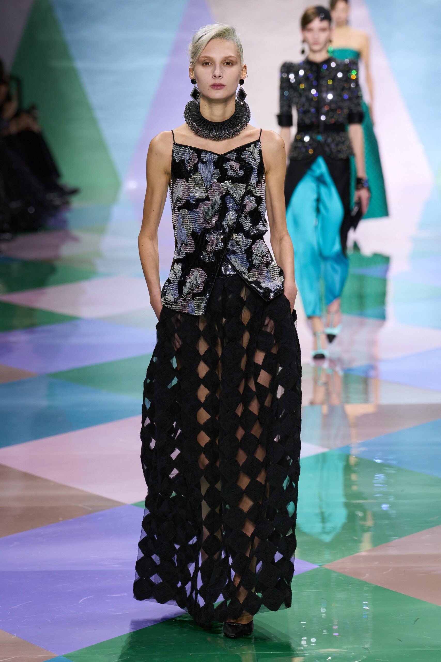 black chiffon cutout relaxed tiered sheer maxi skirt