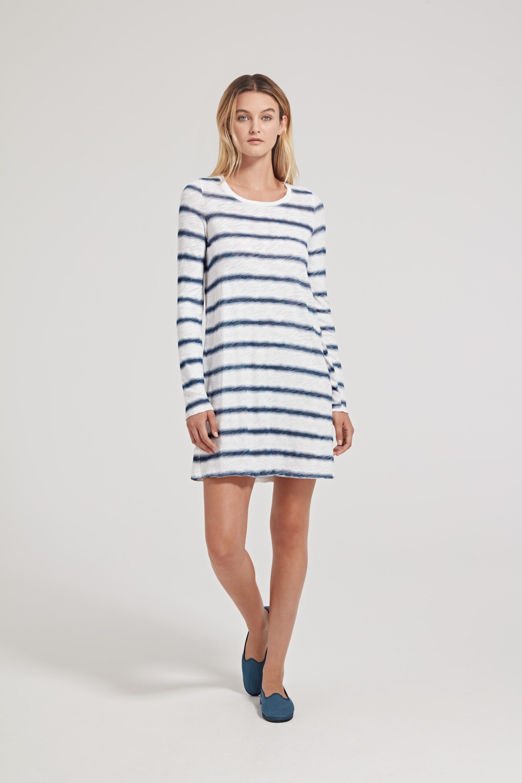 striped cotton relaxed dress
