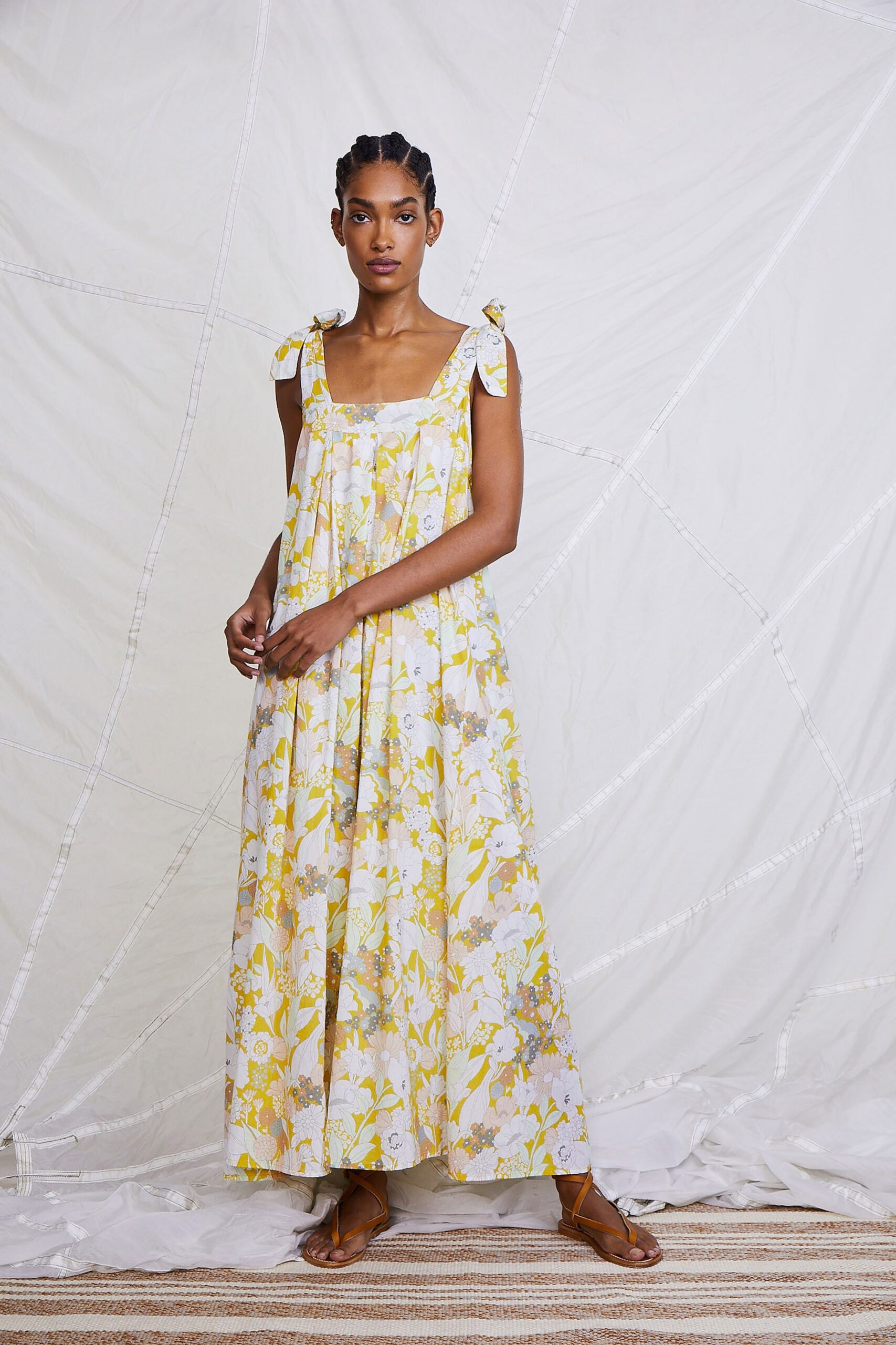 yellow floral maxi dress
