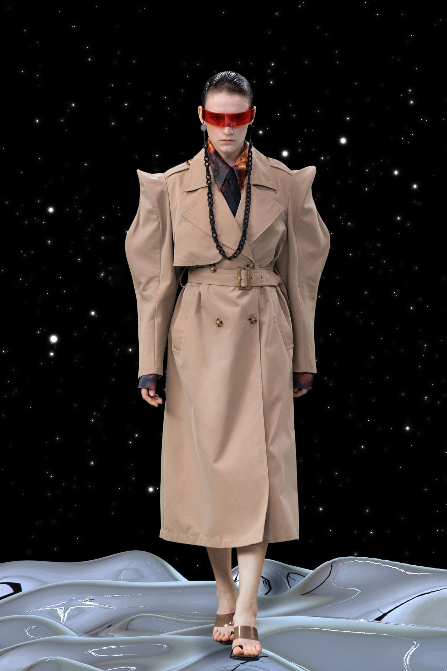 beige relaxed trench coat