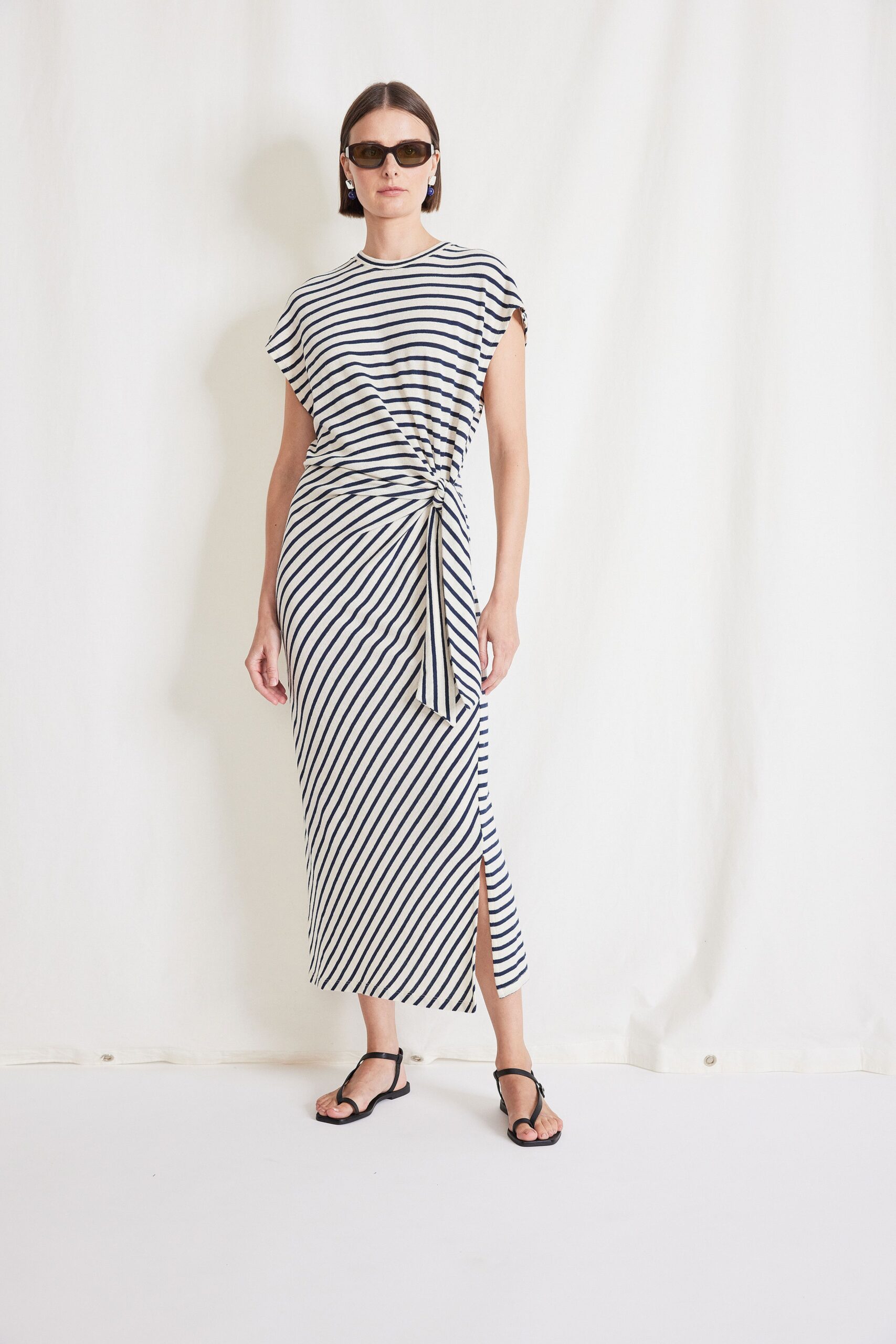 striped midi dress