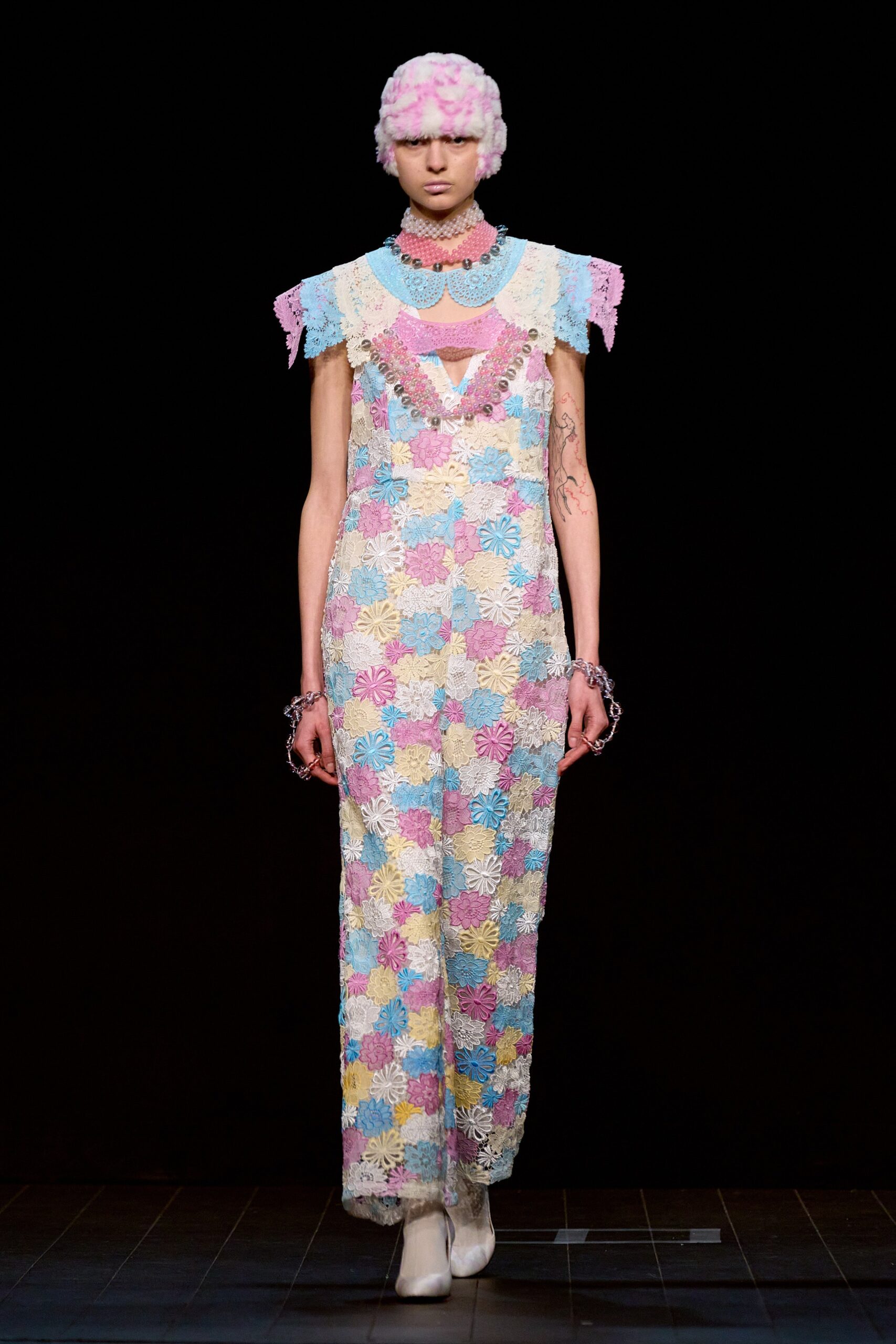 embroidered lace maxi dress