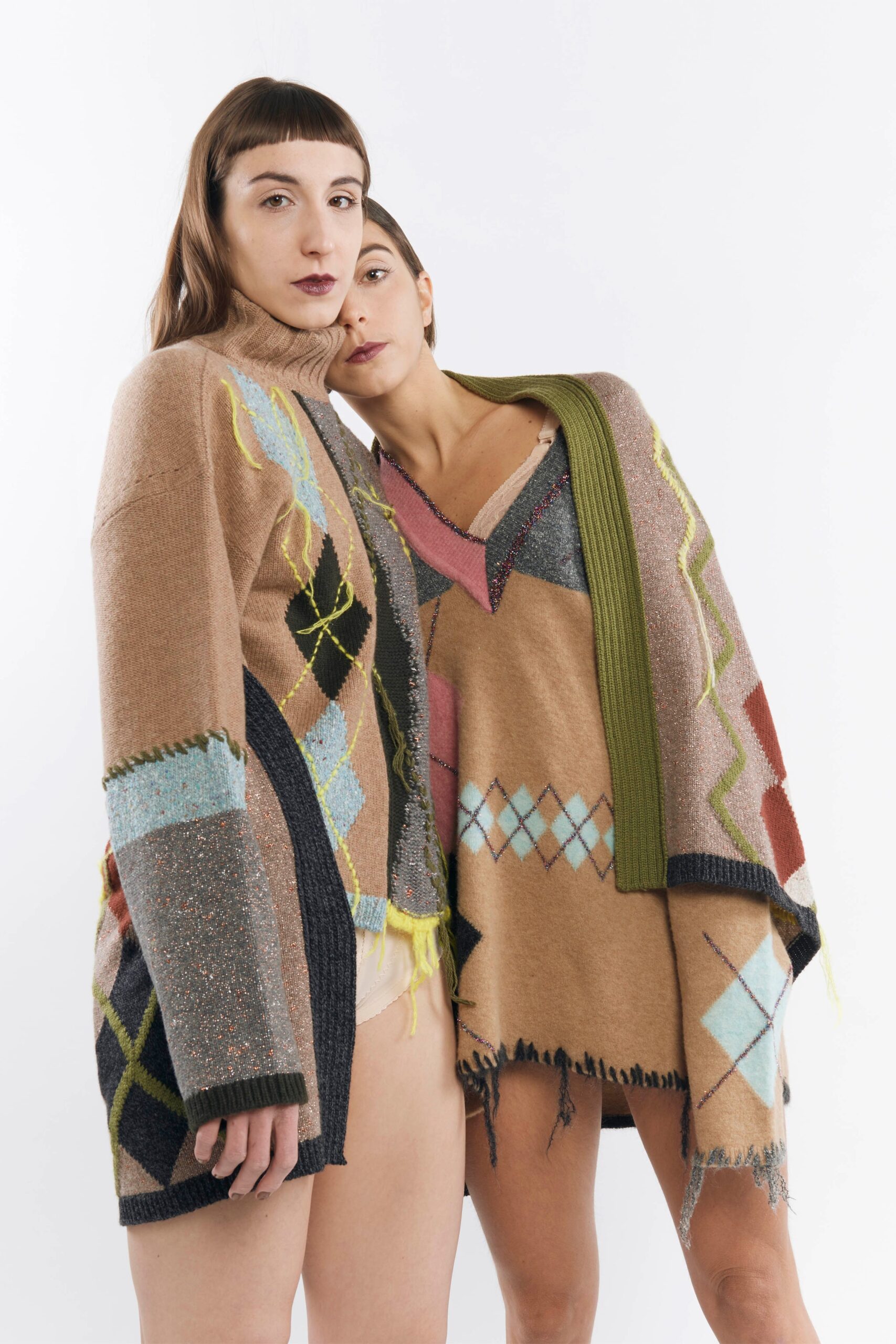 relaxed fit layered sweaters