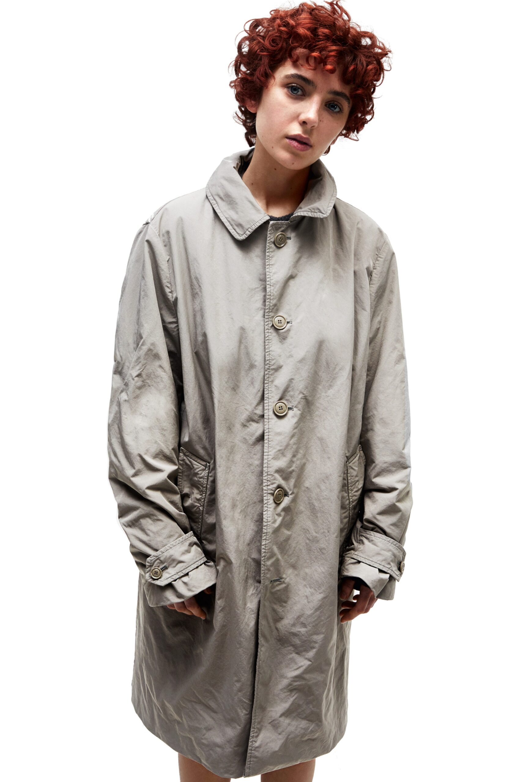 beige oversized cotton coat